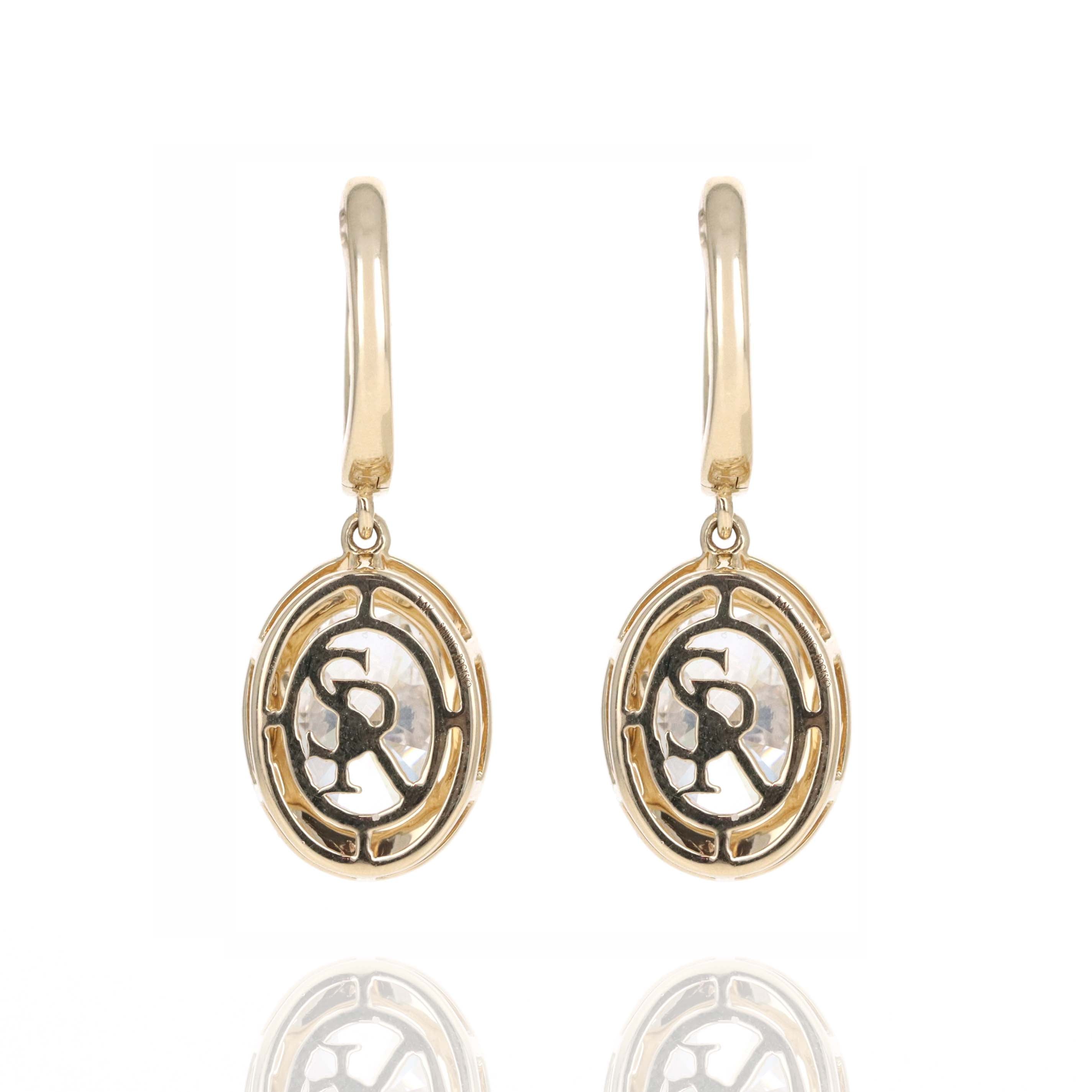 Lab Grown 3 Carat Diamond Oval Drop Earrings