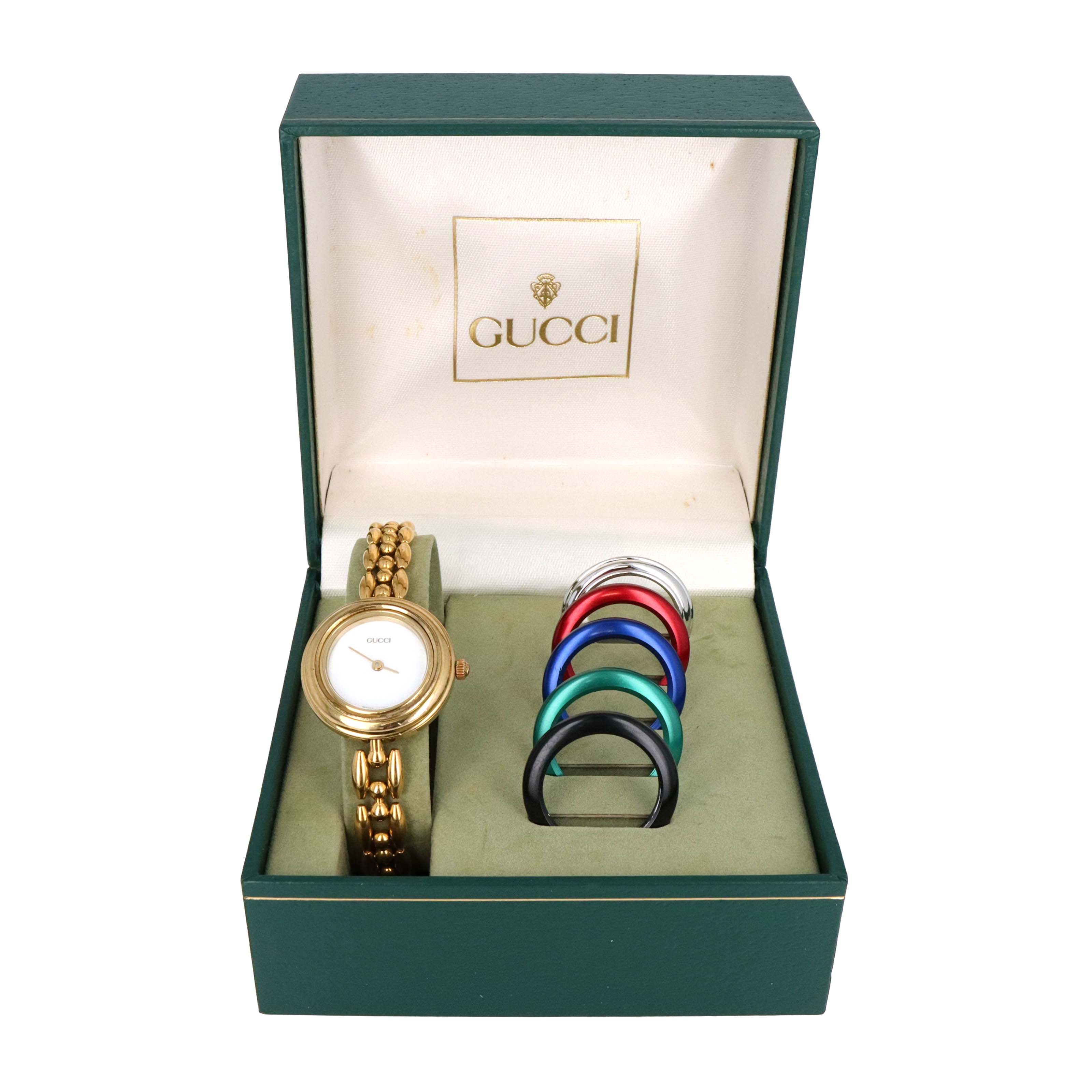 Vintage Gucci Interchangeable Bezel Watch Link Bracelet - Queen May