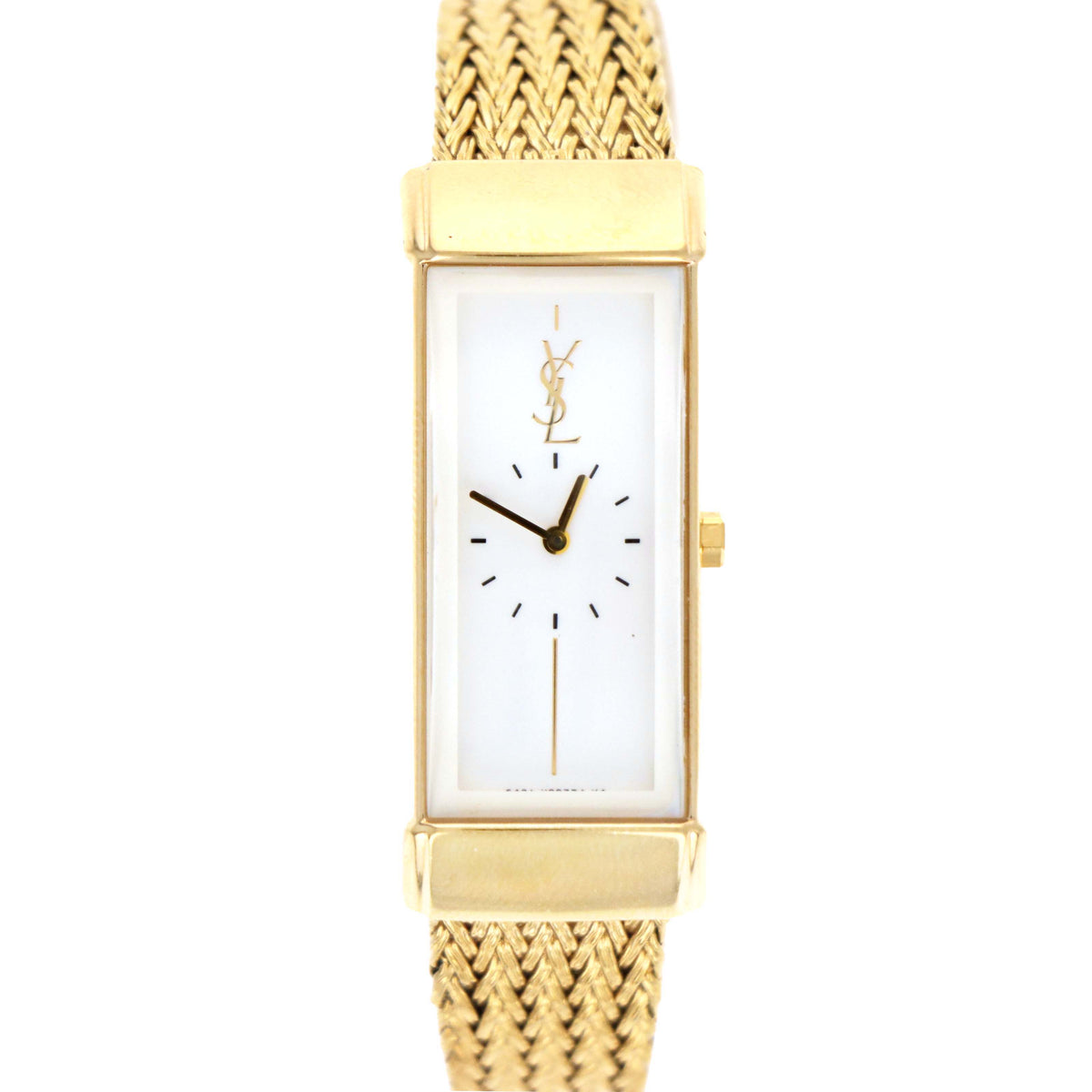Rare Vintage Yves Saint Laurent Ladies Watch Gold Tone Mesh