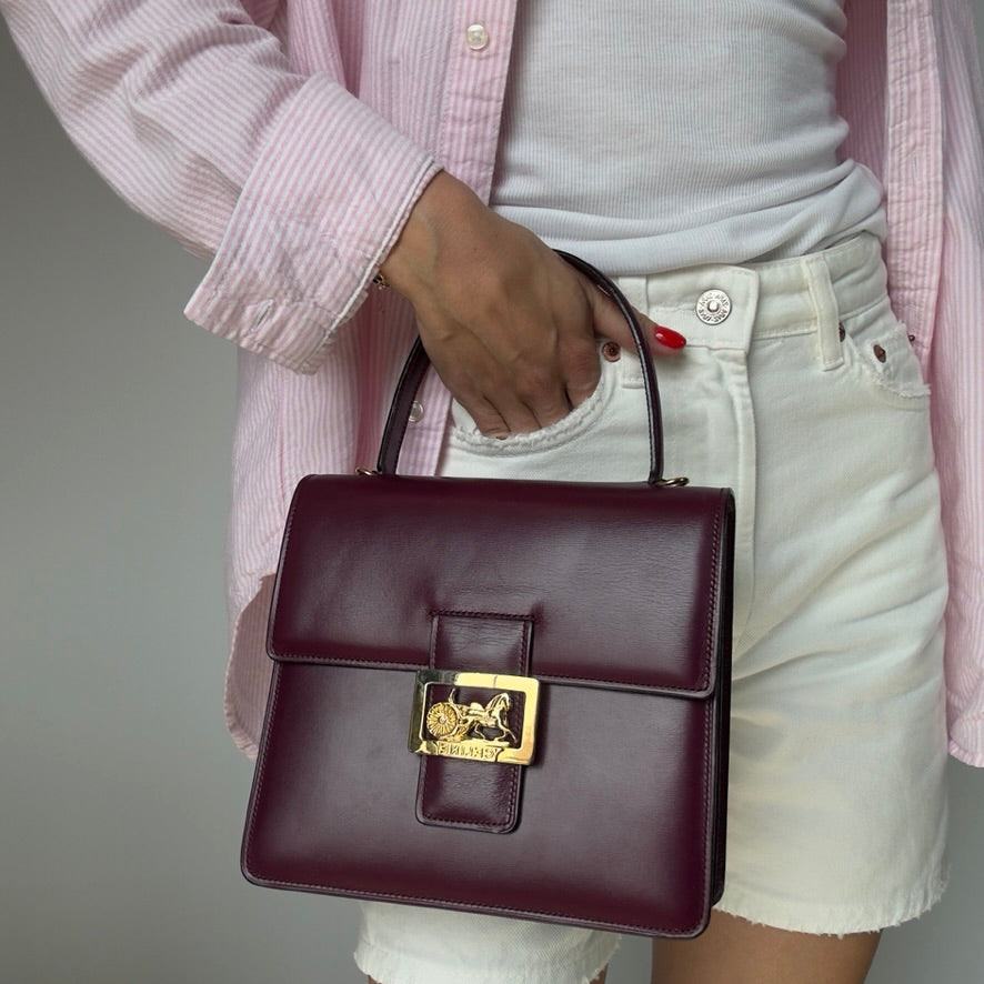 Rare Celine Box Calf Top Handle Bag - Queen May