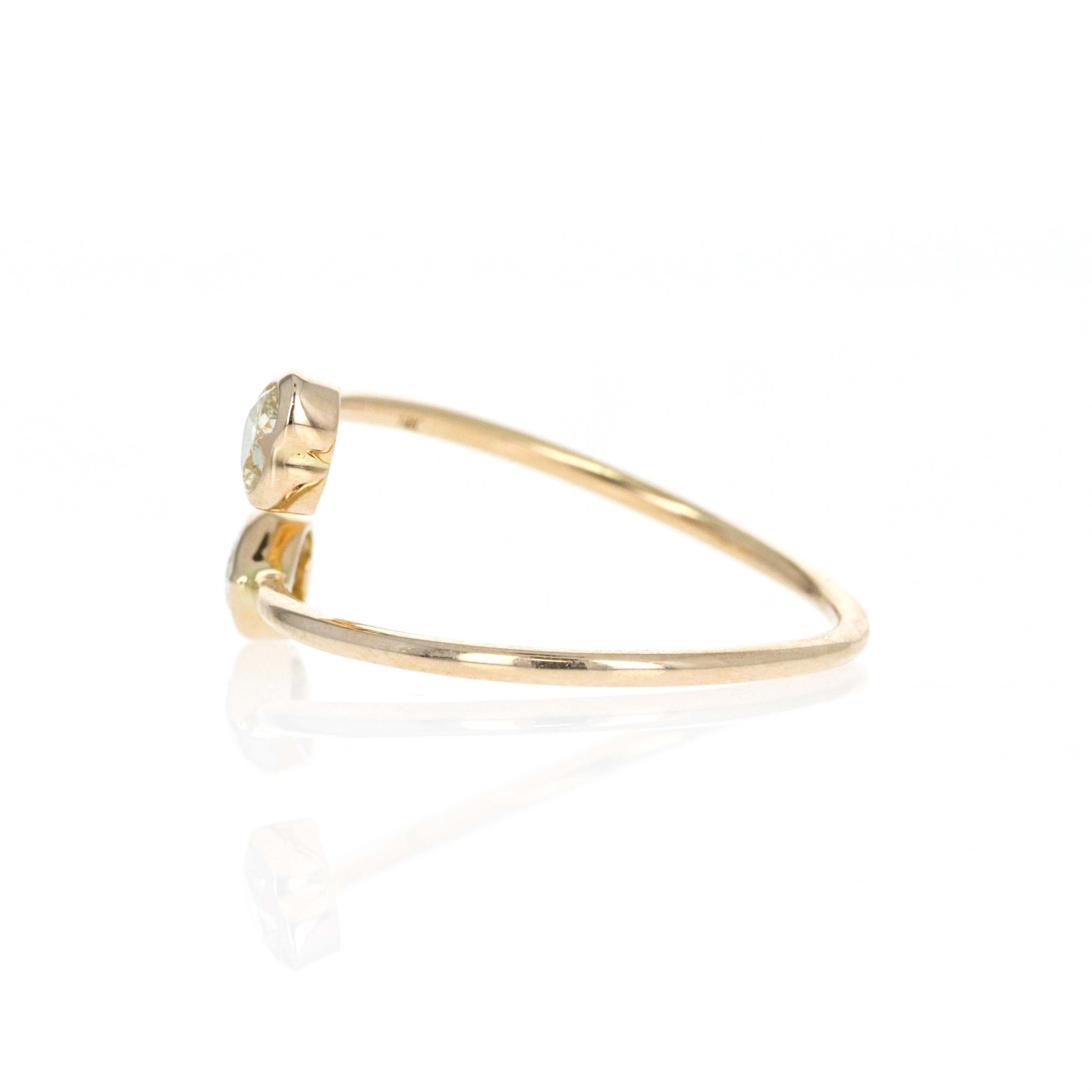 14K Yellow Gold 0.46 Carat Double Heart Cut Diamond Wrap Ring - Queen May