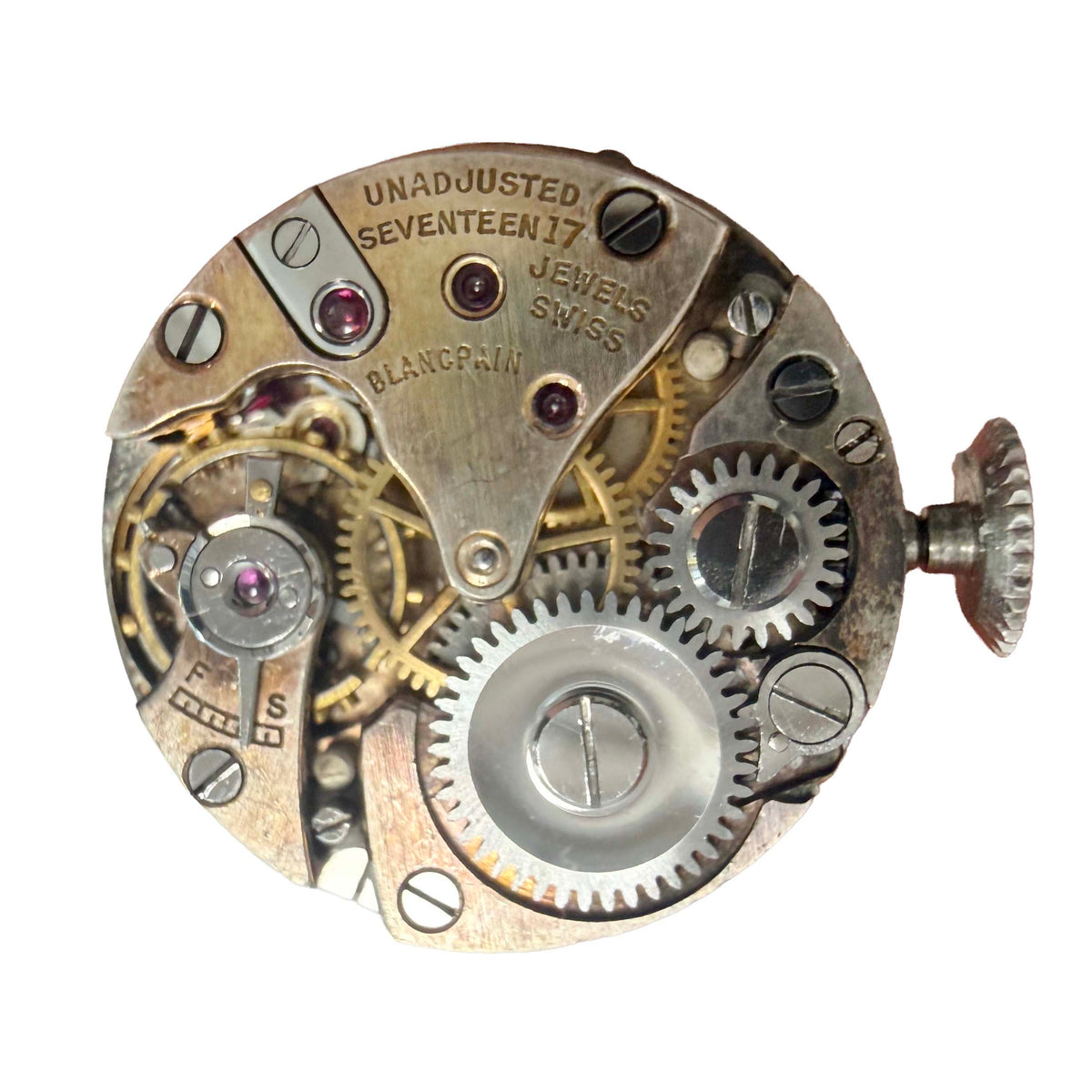 Art Deco c.1937 Platinum Breguet Numeral Diamond Bezel Swiss Ring Watch Powered By A Mechanical Blancpain Movement