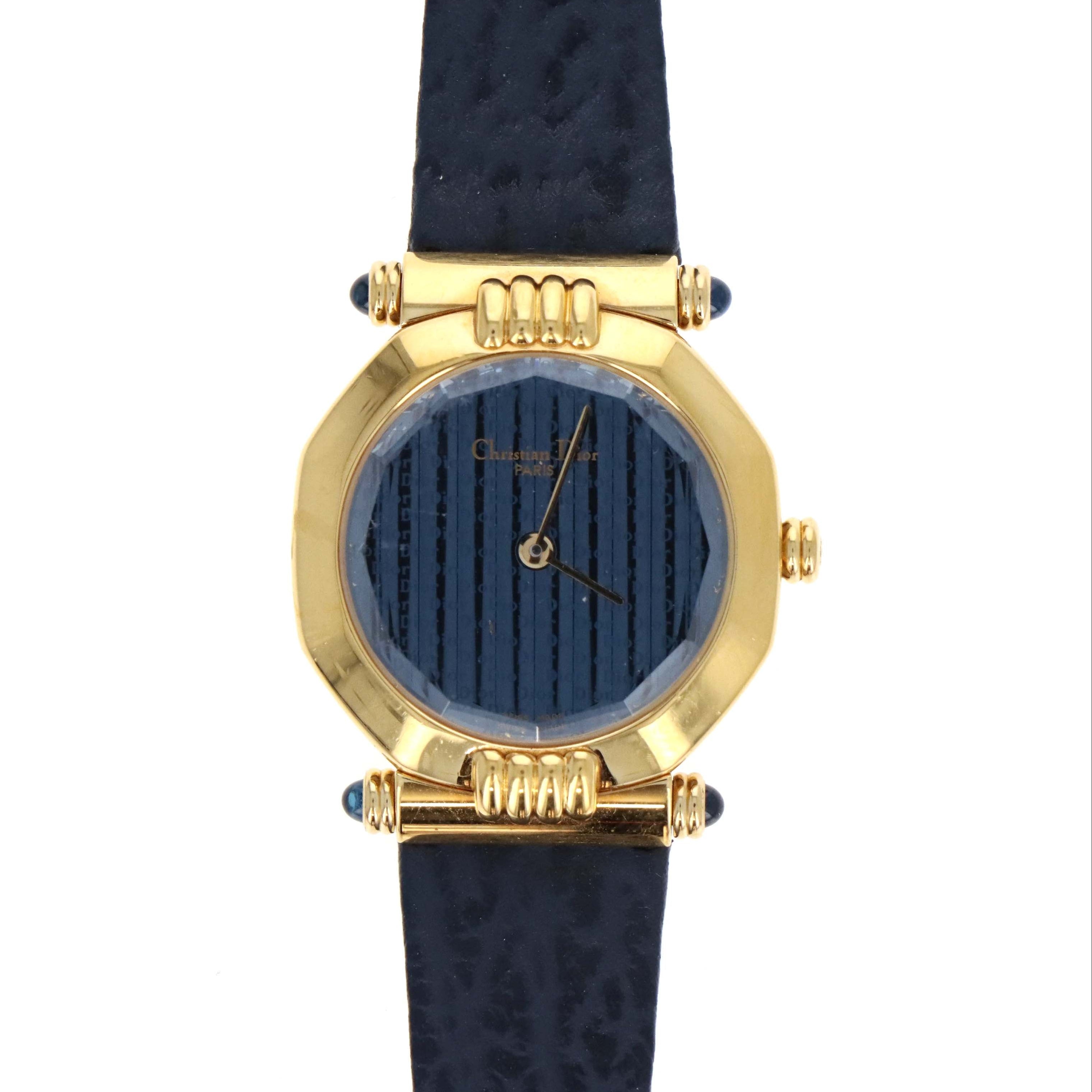 Dior Navy Octagonal Glass Case Watch - Queen May