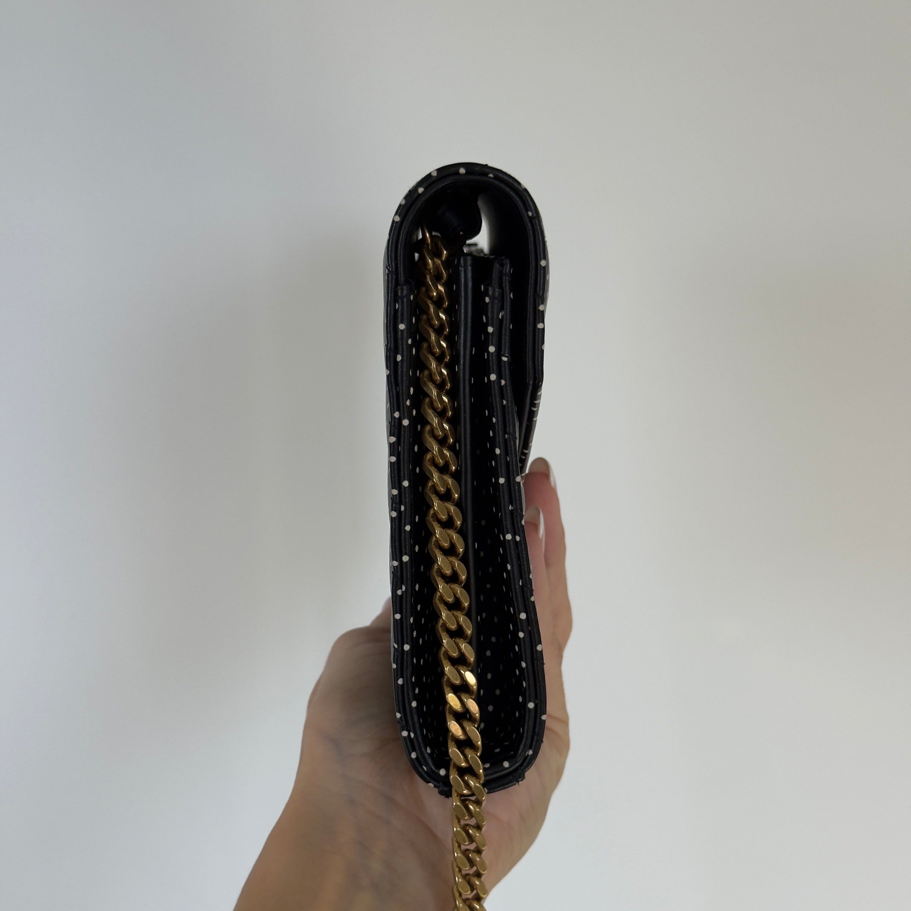 Saint Laurent Polka Dot Kate Wallet On Chain - Queen May