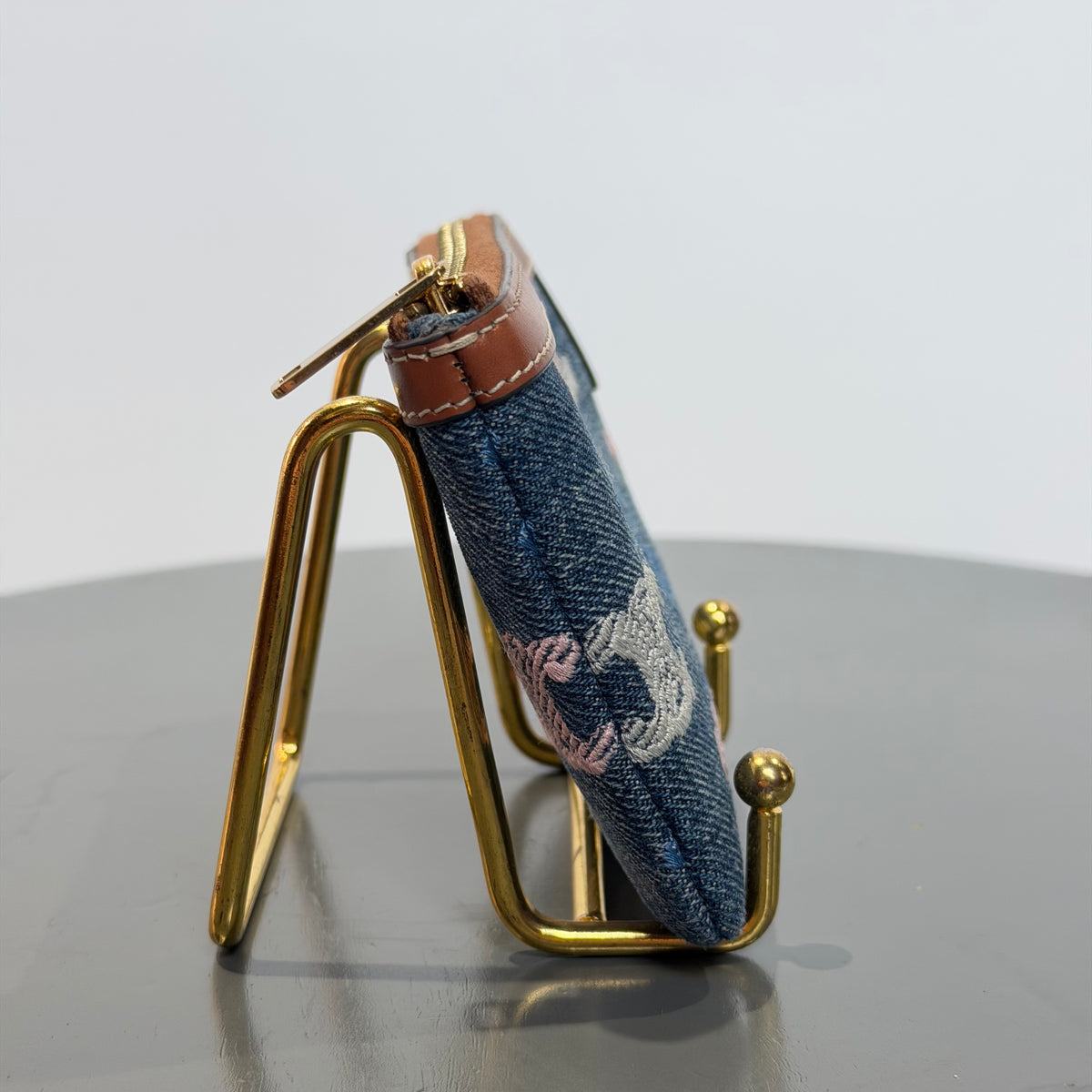 Celine Triomphe Denim Coin Purse