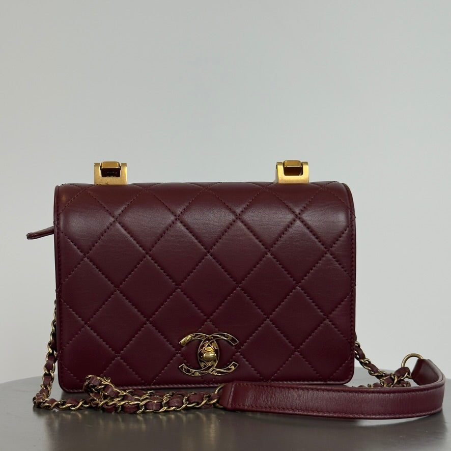 Chanel Art Nouvelle Small Flap Bag Burgundy - Queen May
