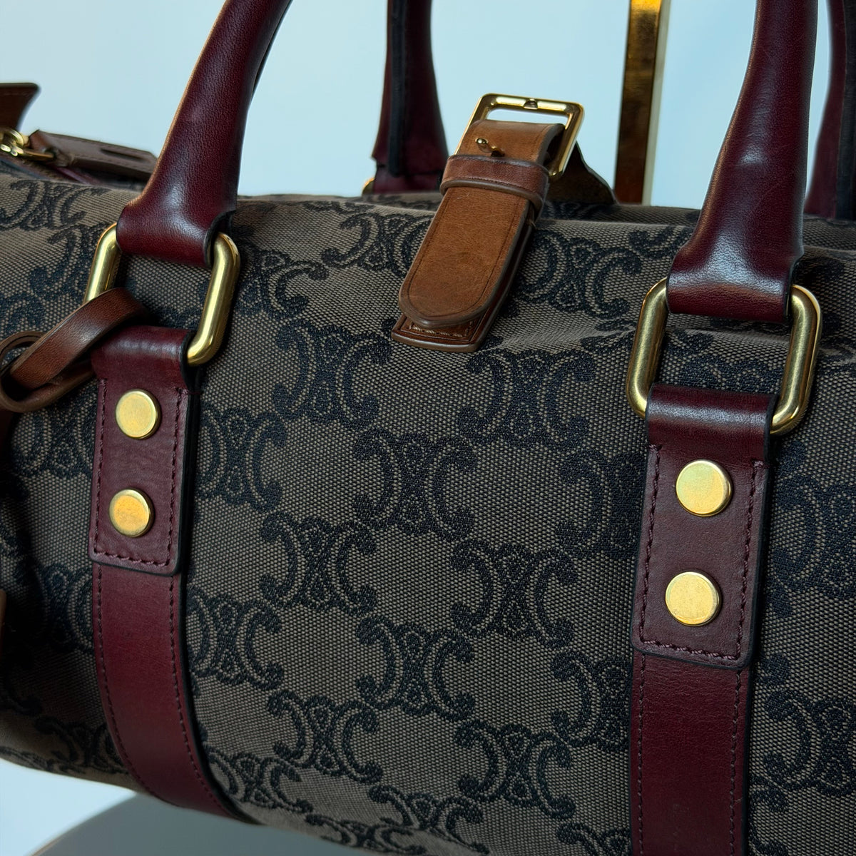 Celine Boston Canvas Barrel Tote