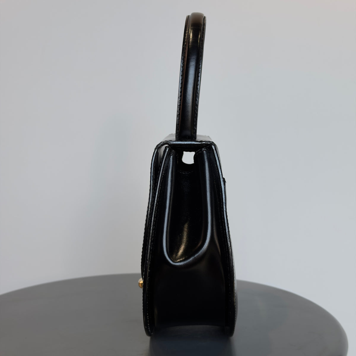 Vintage Celine Black Leather Top Handle Bag