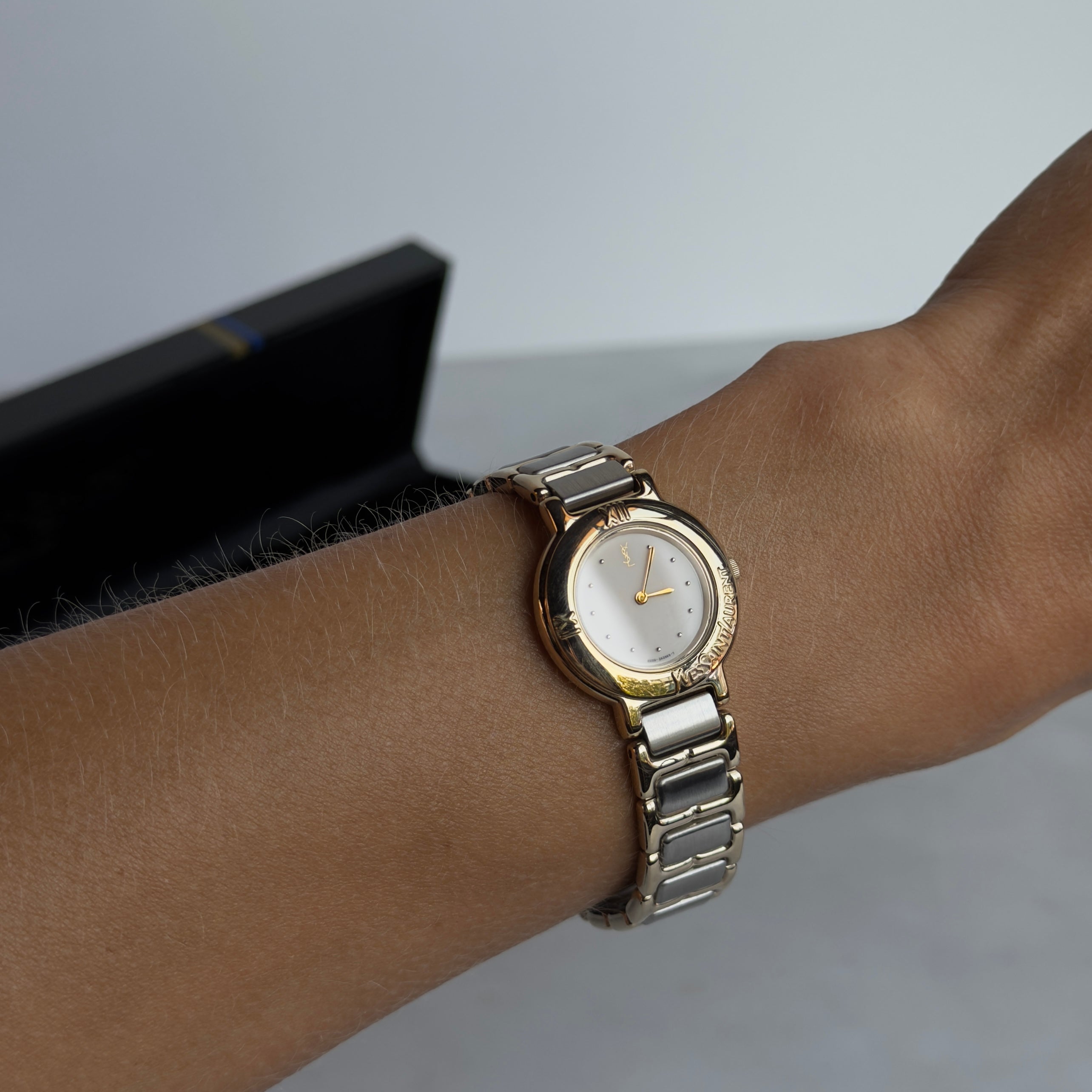 Yves Saint Laurent Two Tone Cream Dial Ladies Watch