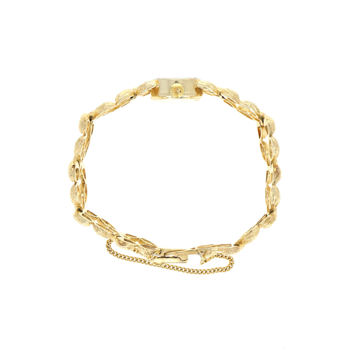 Vintage Rolex Ladies Ref 3570 14K Yellow Gold Nugget Bark Finish Bracelet Mechanical Movement Watch