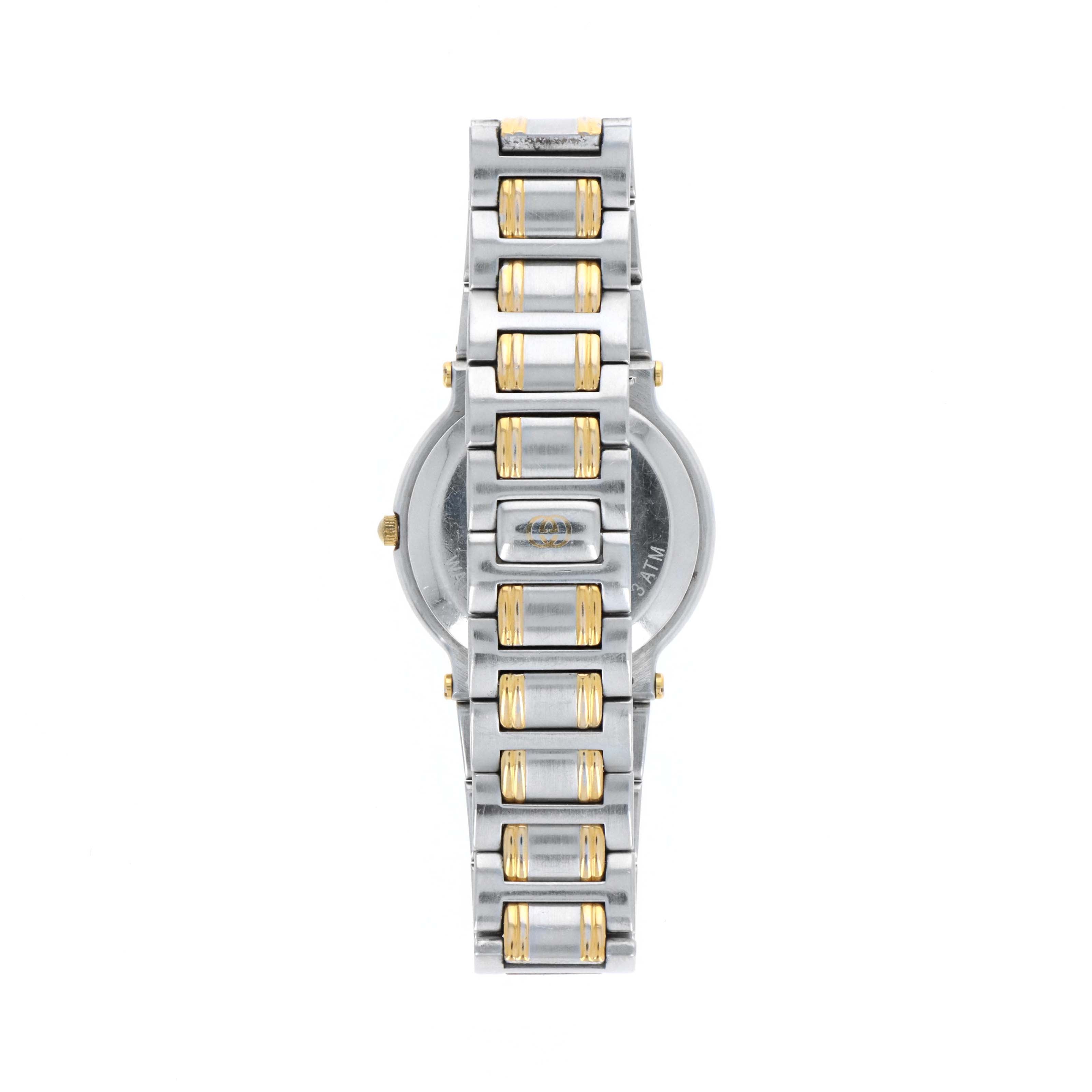 Gucci Two Tone 9000M Black Dial Watch - Queen May