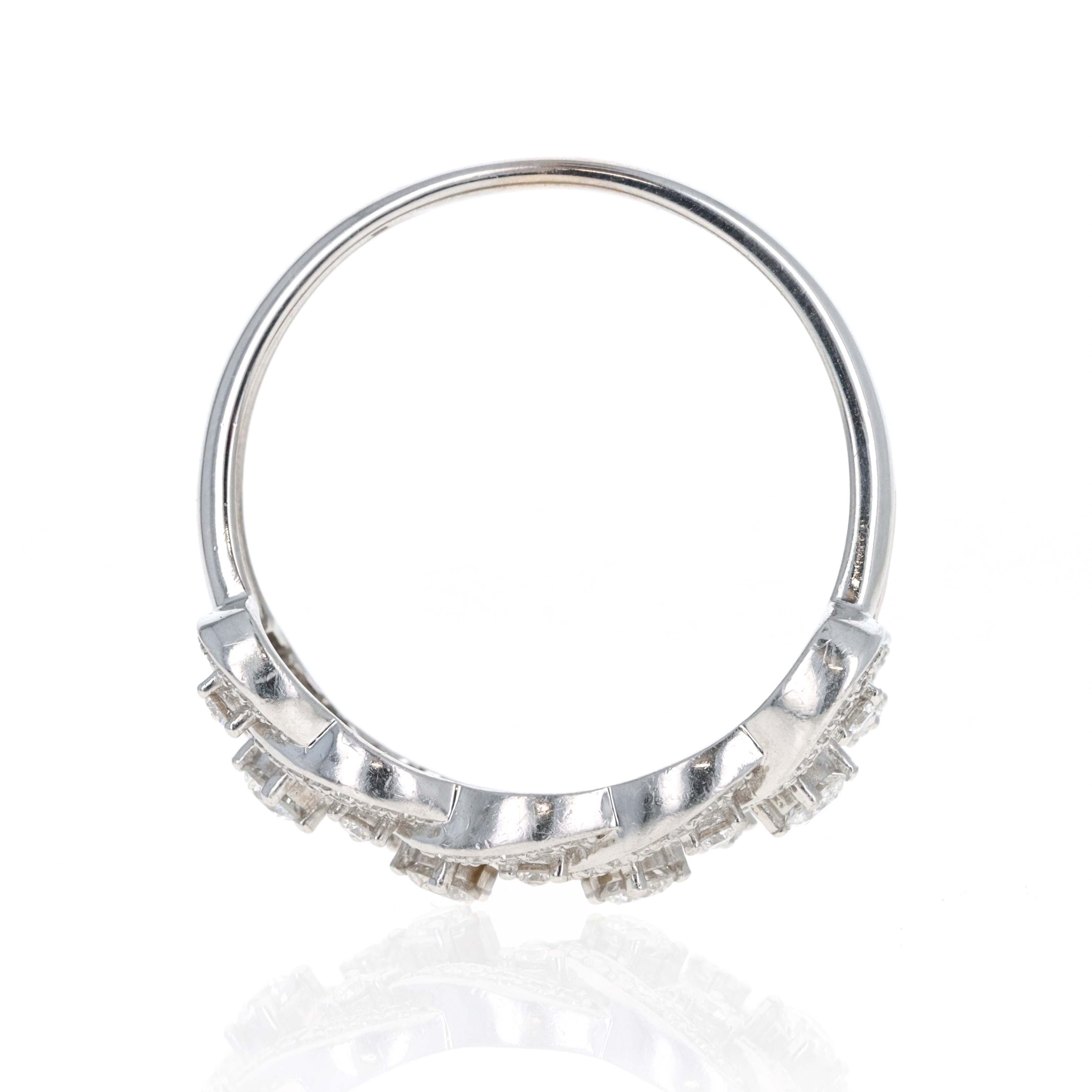 14K White Gold 1 Carat Diamond Woven Ring - Queen May