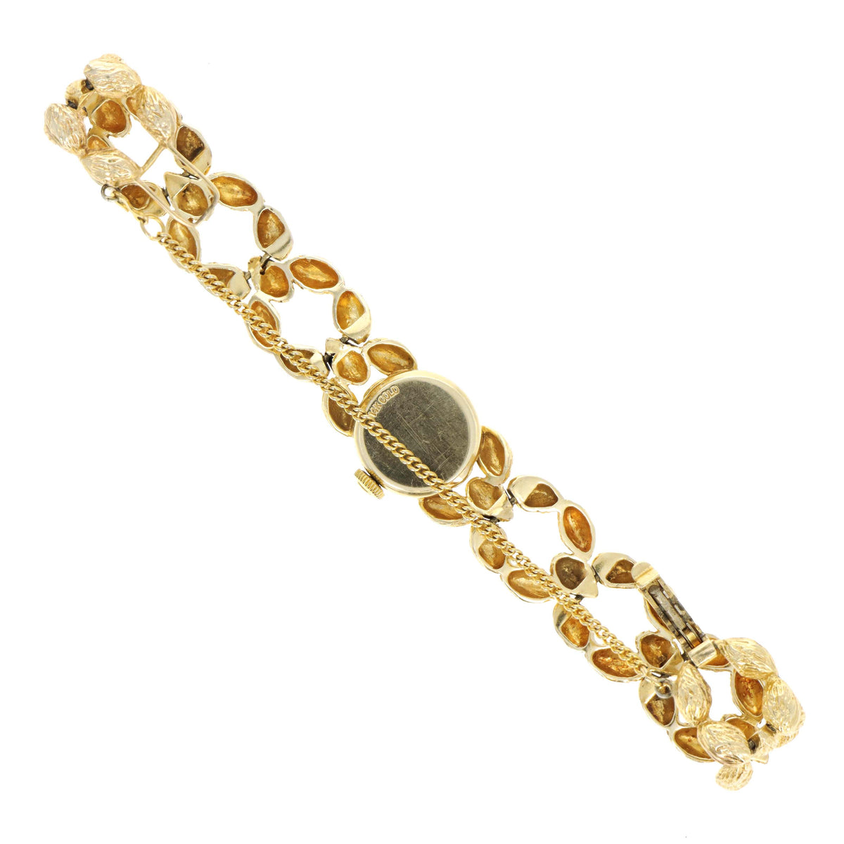 Vintage Rolex Ladies Ref 3570 14K Yellow Gold Nugget Bark Finish Bracelet Mechanical Movement Watch