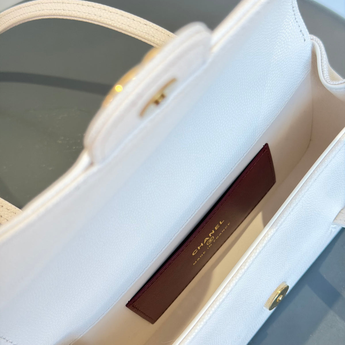 Chanel Mini Preppy Coco White Caviar Leather - Queen May