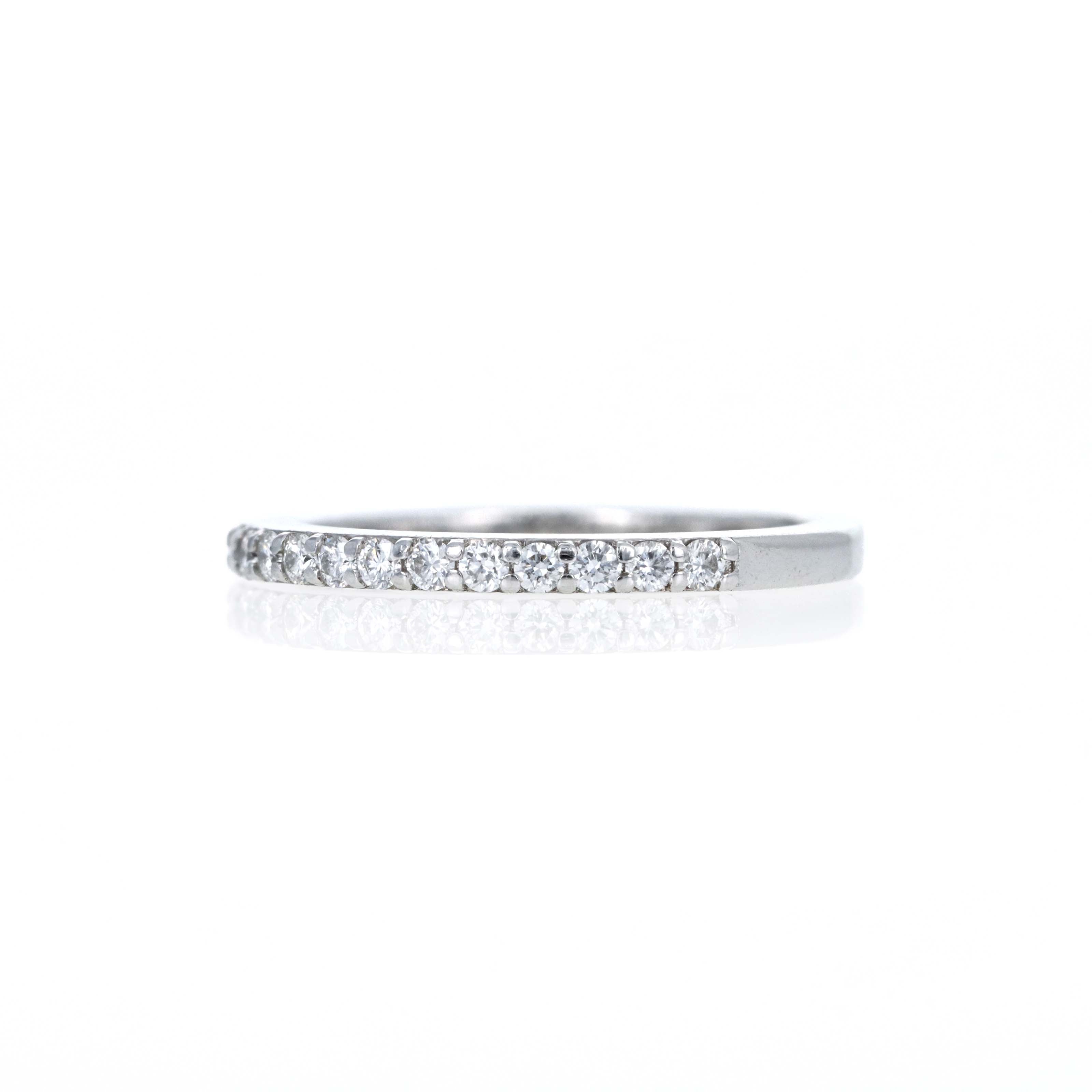 14K White Gold 0.17 Carat Diamond Half Eternity Band - Queen May