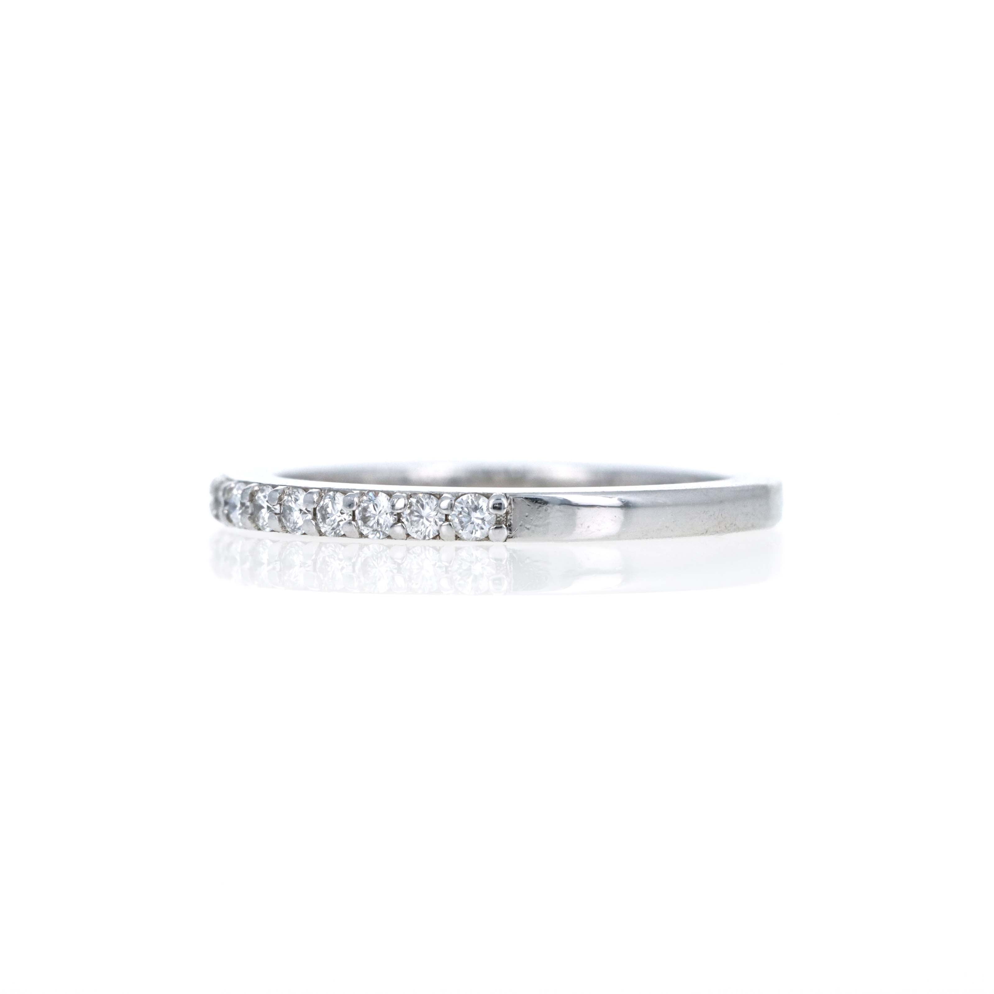 14K White Gold 0.17 Carat Diamond Half Eternity Band - Queen May