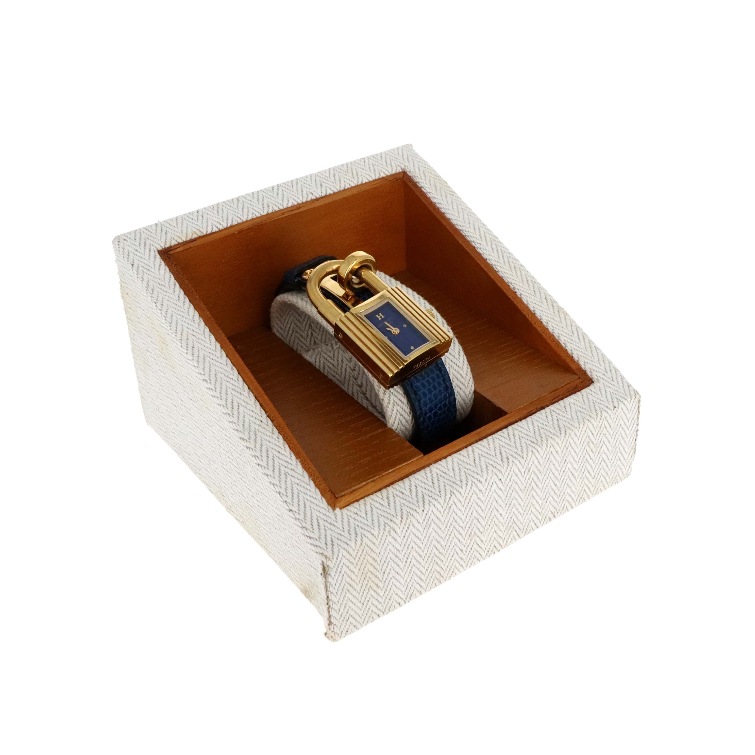 Hermes Kelly Watch Blue Lizard Strap - Queen May