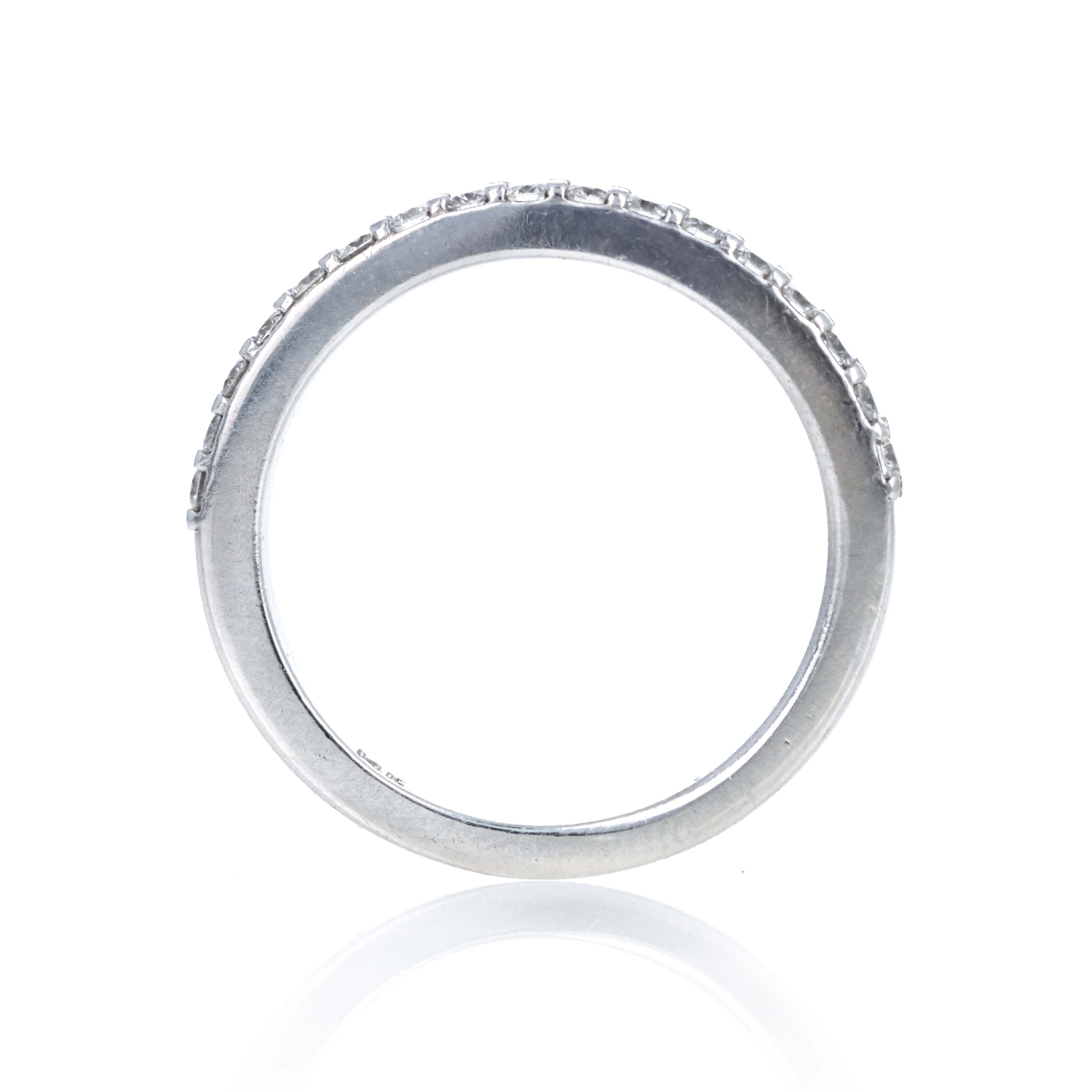 14K White Gold 0.17 Carat Diamond Half Eternity Band - Queen May