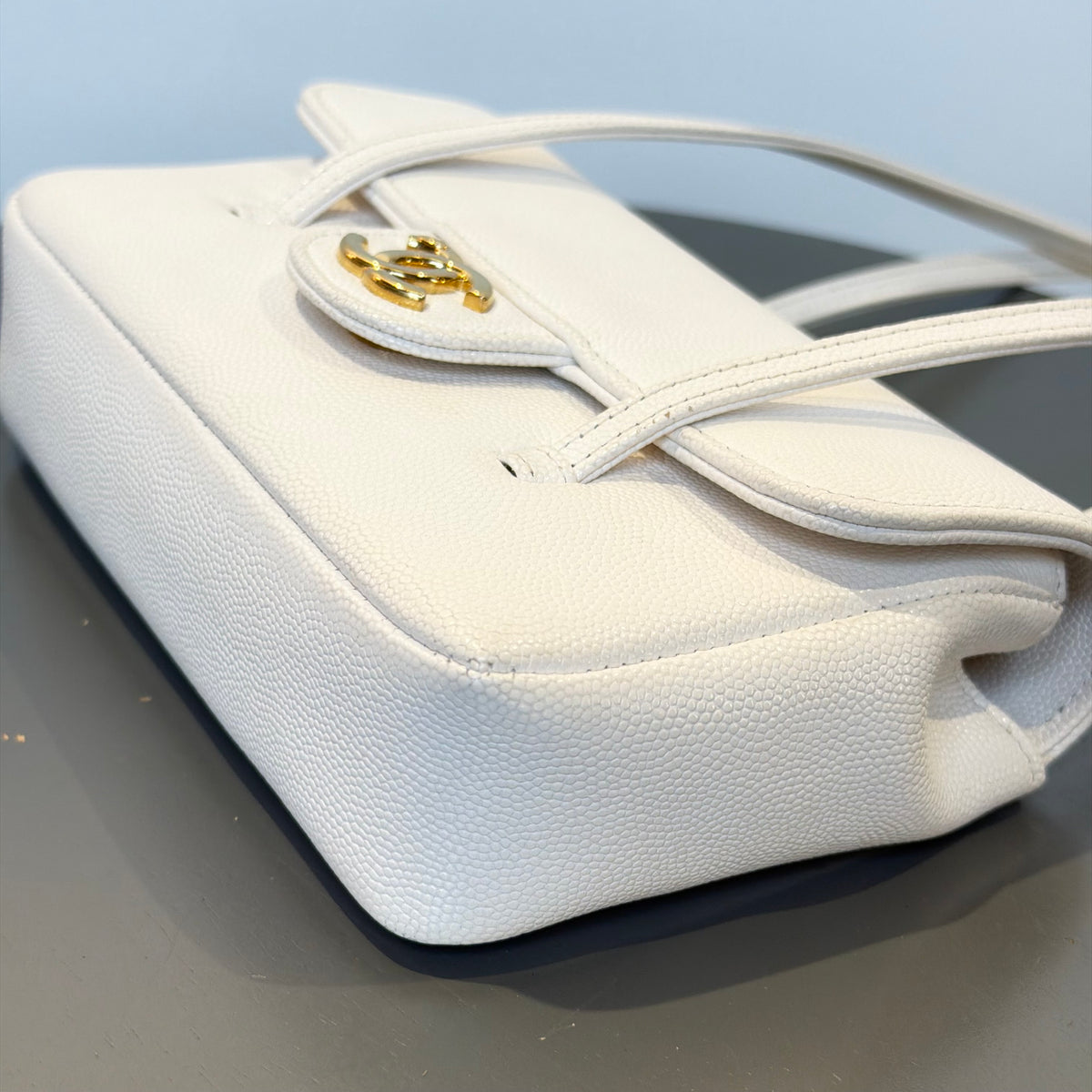 Chanel Mini Preppy Coco White Caviar Leather - Queen May