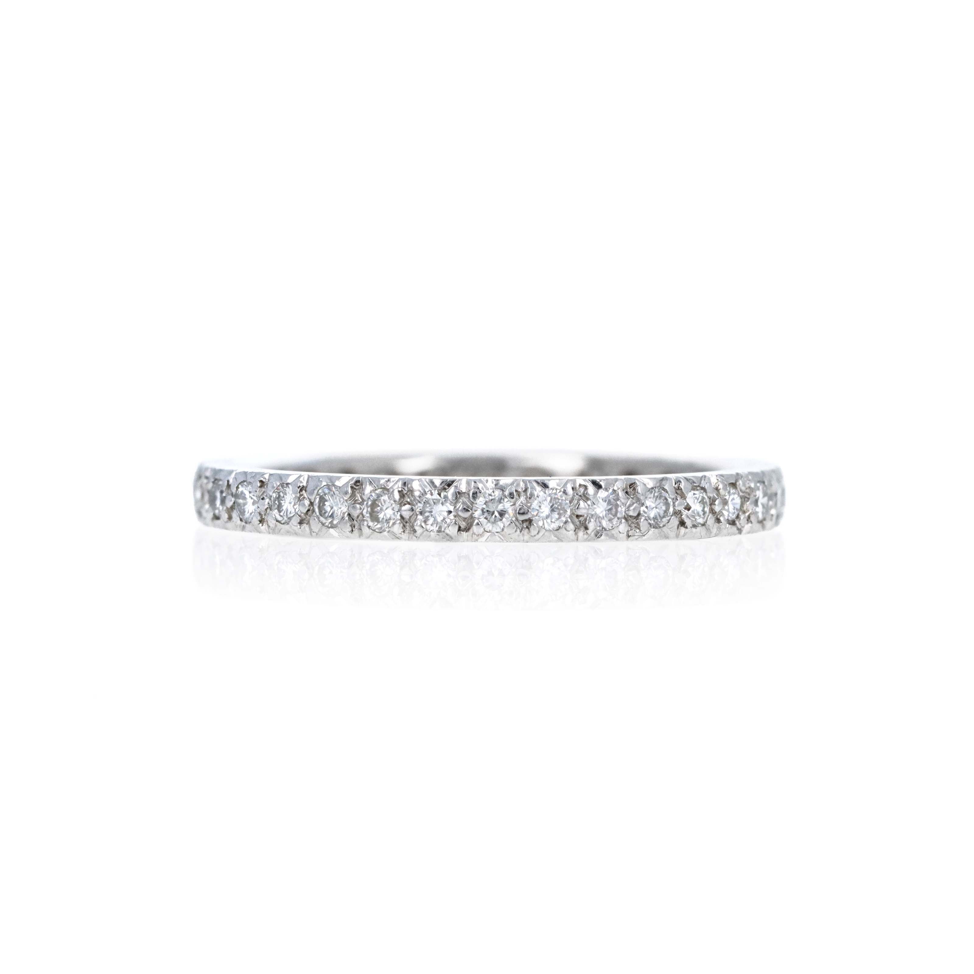 14K White Gold 0.32 Carat Diamond Full Eternity Band - Queen May