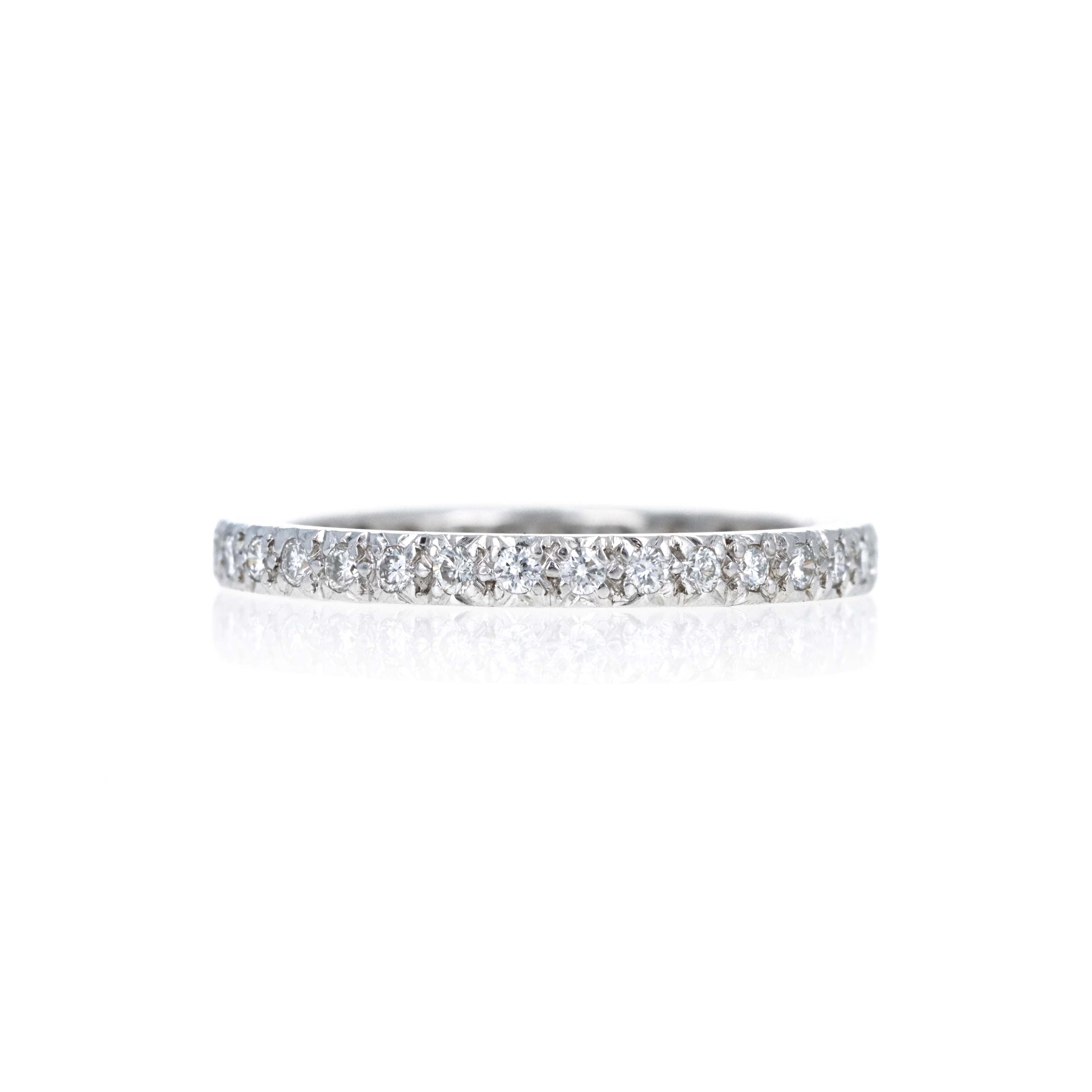 14K White Gold 0.32 Carat Diamond Full Eternity Band - Queen May