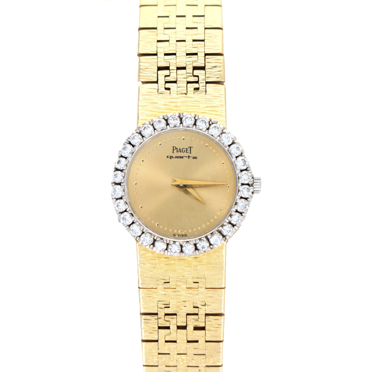 Vintage Piaget Dancer Ladies 18k Yellow Gold Diamond Bezel Quartz Movement Watch Reference 8226A6
