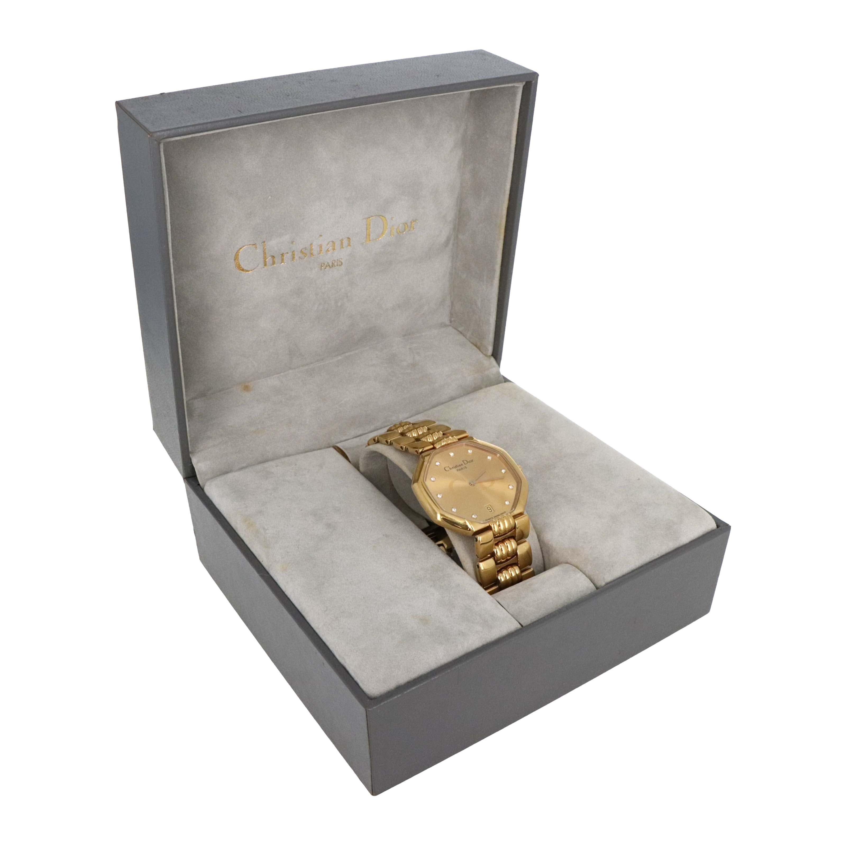 Dior "Combi-Octagon" Gold Plated Diamond Watch - Queen May