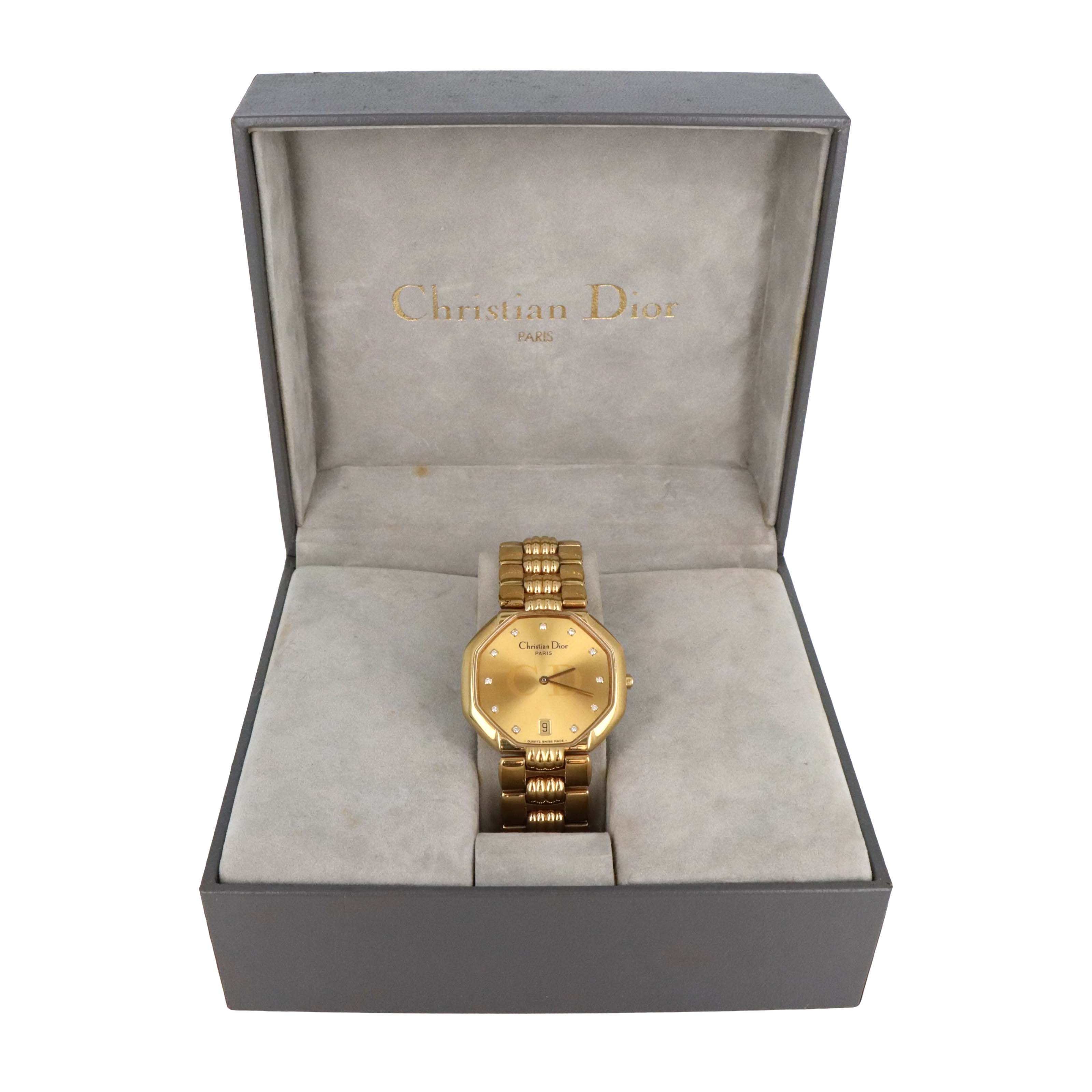 Dior "Combi-Octagon" Gold Plated Diamond Watch - Queen May
