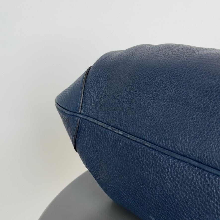 Salvatore Ferragamo Navy Gancini Marisa 21 Handbag - Queen May