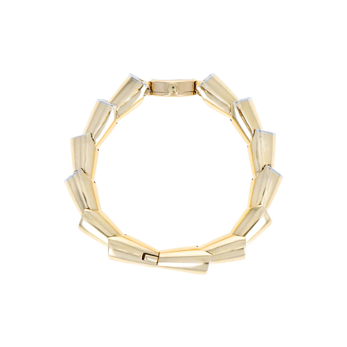 Retro 14K Yellow Gold Diamond Peekaboo Bracelet Watch c.1950’s