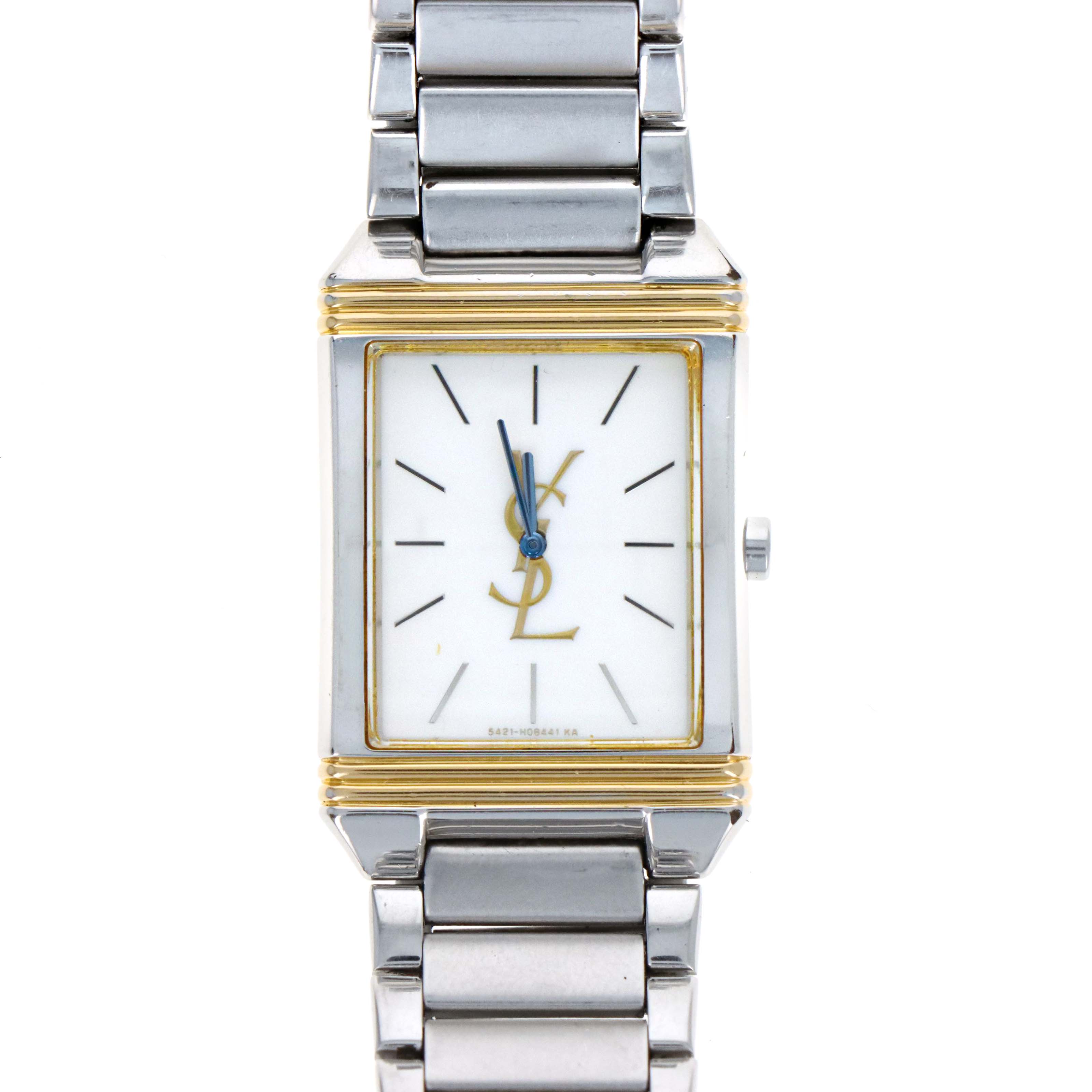 Vintage Yves Saint Laurent Two-tone Rectangular Ladies Watch - Queen May