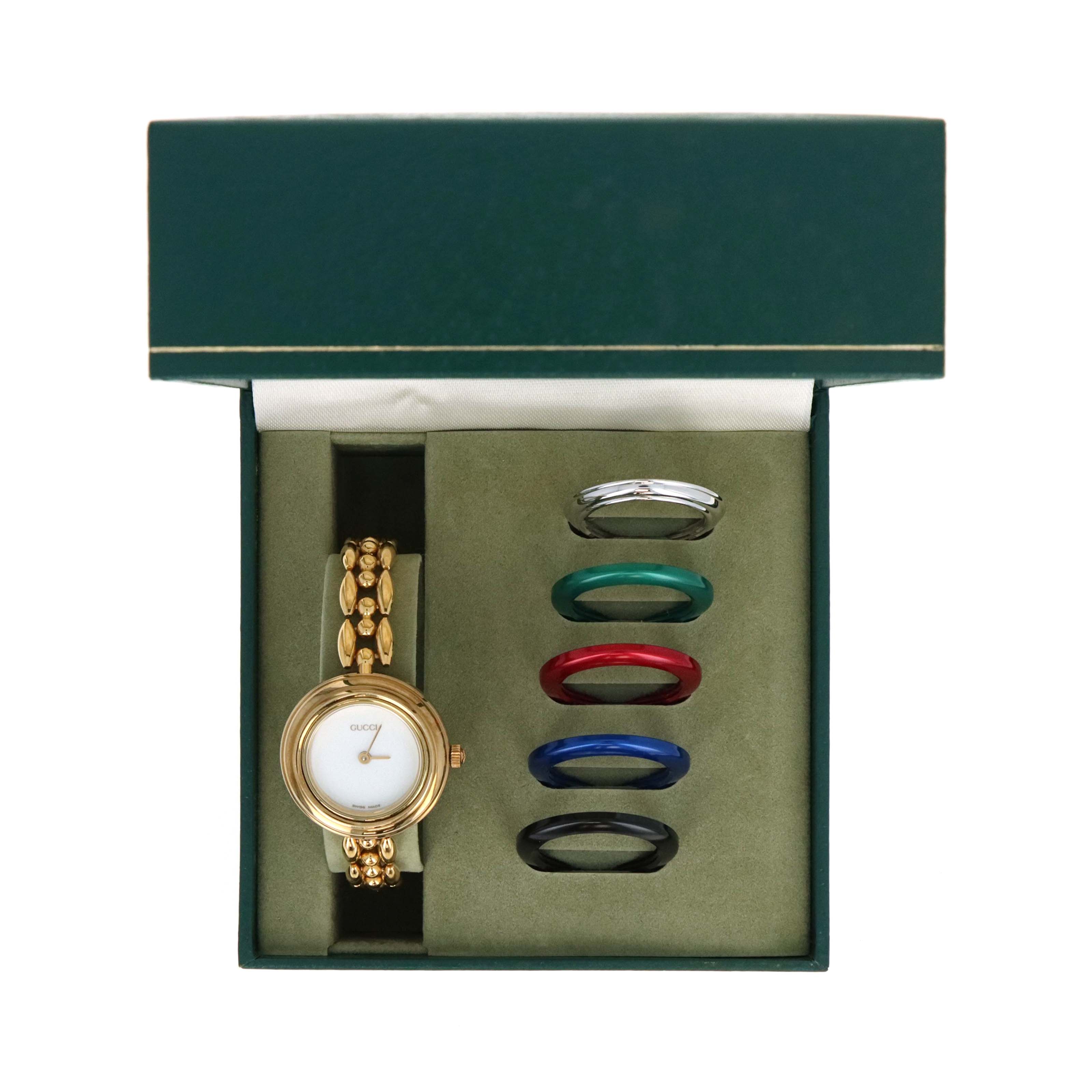 Vintage Gucci Interchangeable Bezel Watch Link Bracelet - Queen May