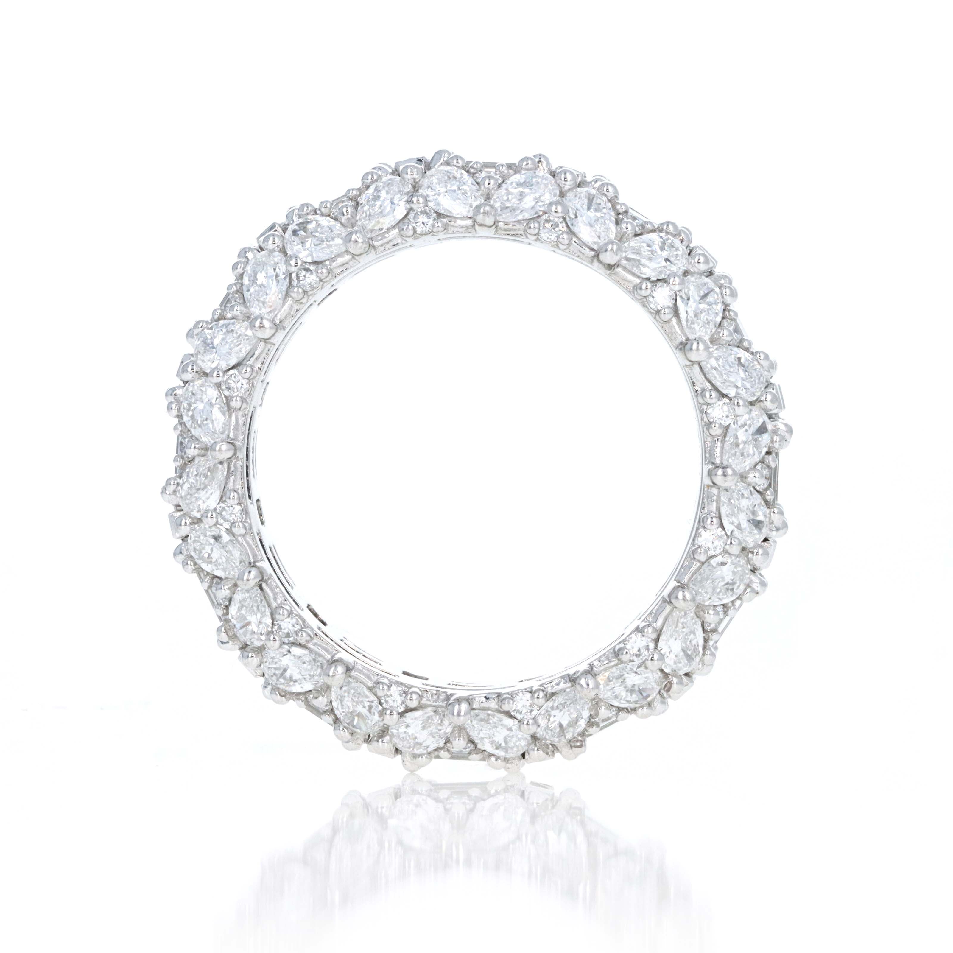 Platinum 5.36 Carat Diamond Fancy Shape Pave Band - Queen May