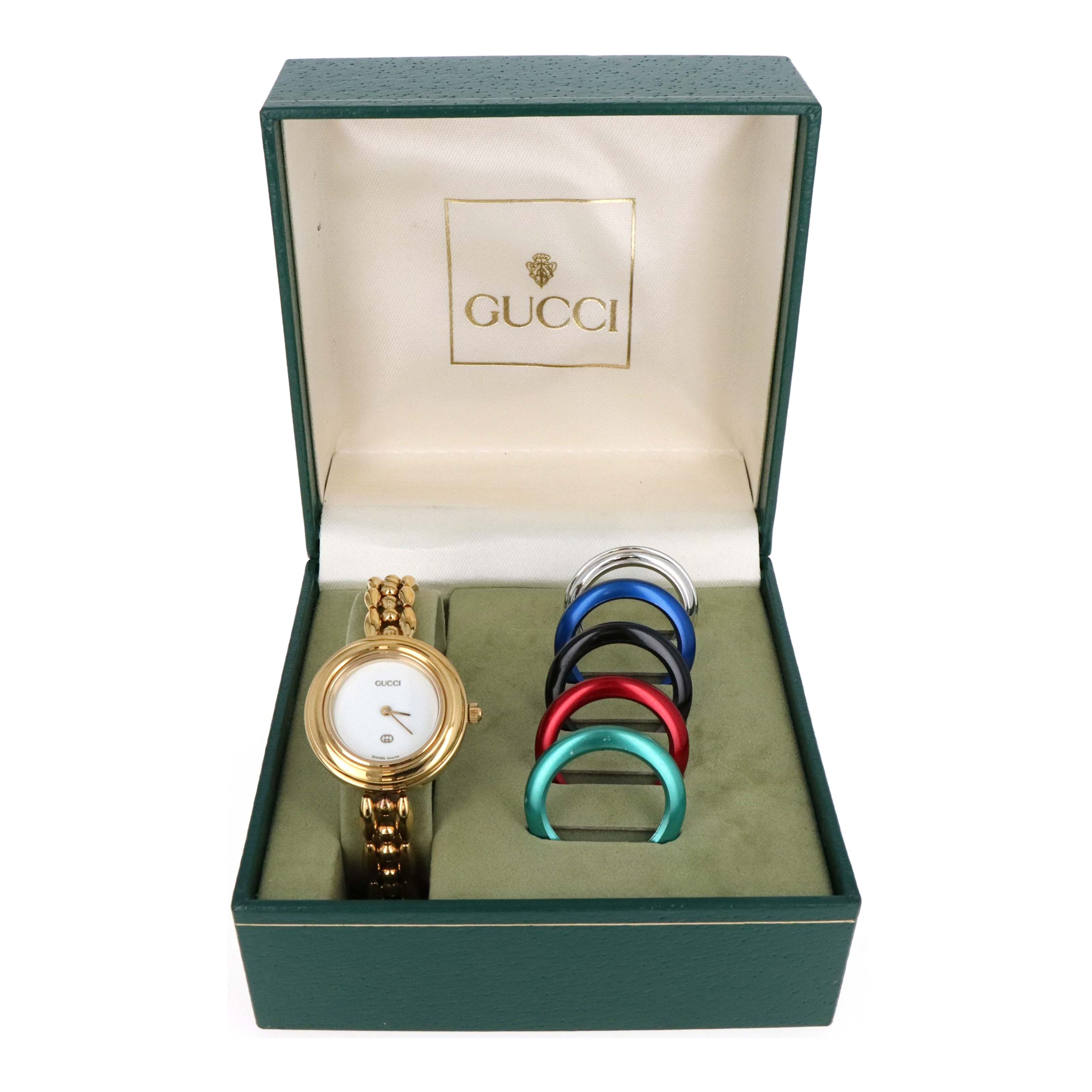 Vintage Gucci Interchangeable Bezel Watch Link Bracelet - Queen May