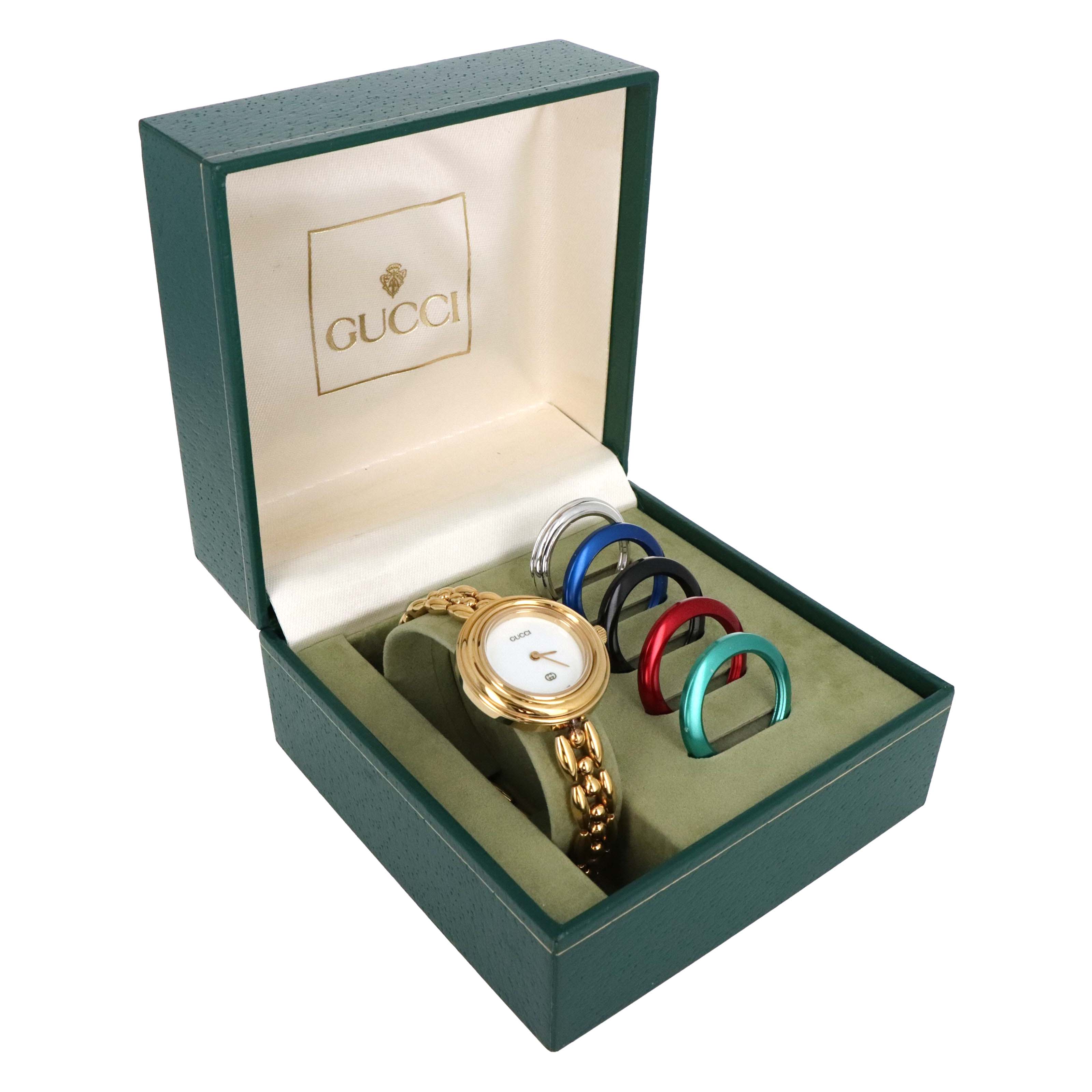 Vintage Gucci Interchangeable Bezel Watch Link Bracelet - Queen May