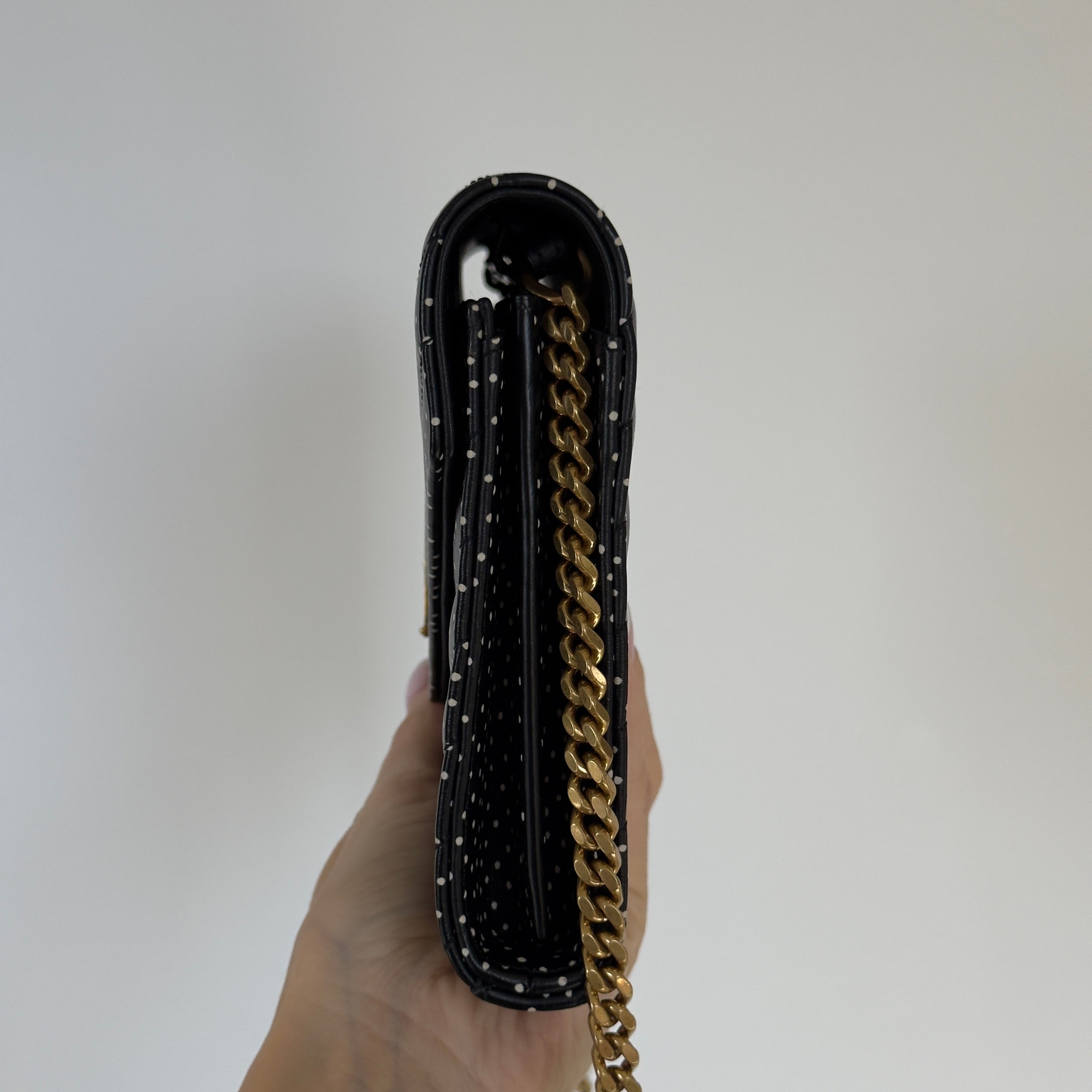 Saint Laurent Polka Dot Kate Wallet On Chain - Queen May