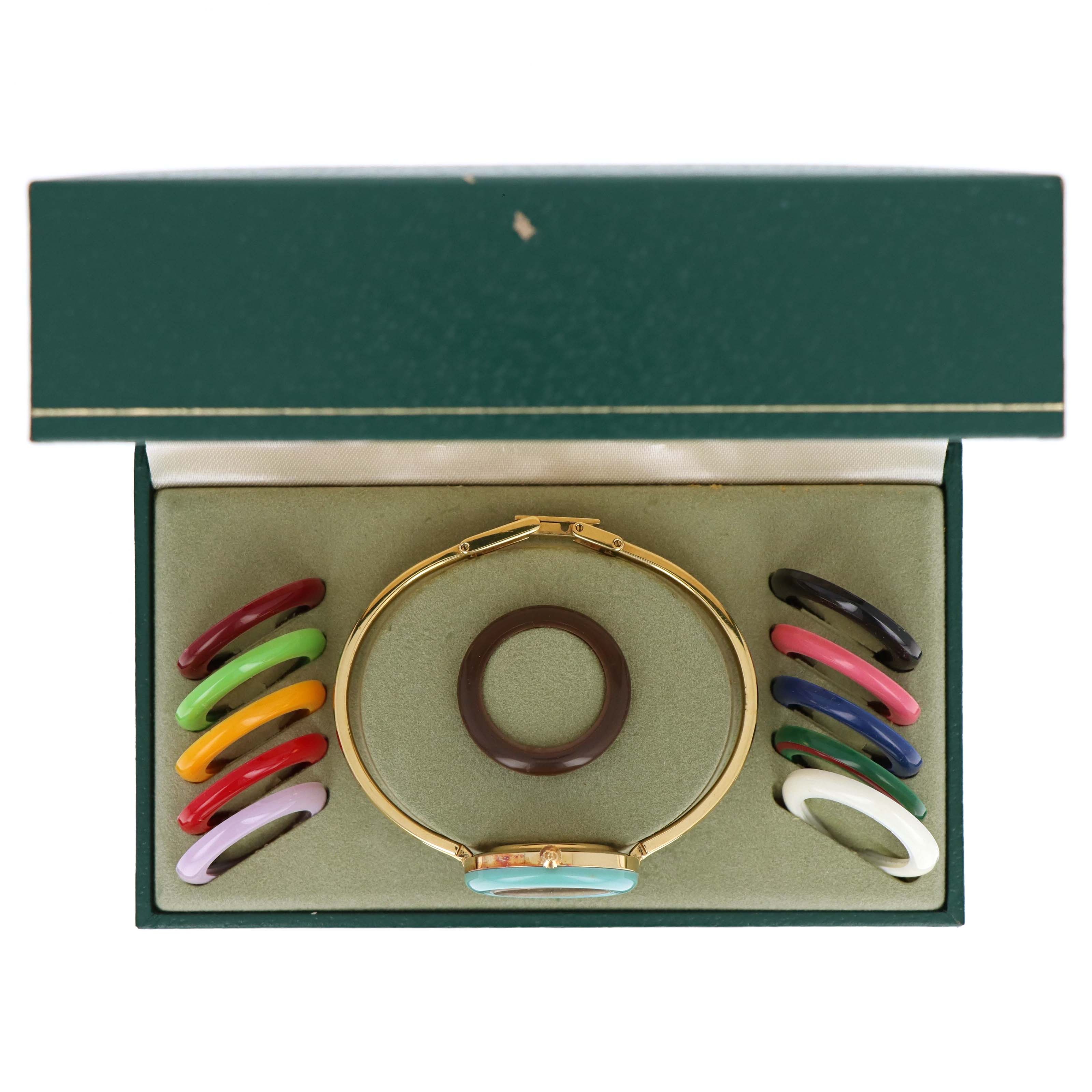 Vintage Gucci Interchangeable Bezel Bangle Watch