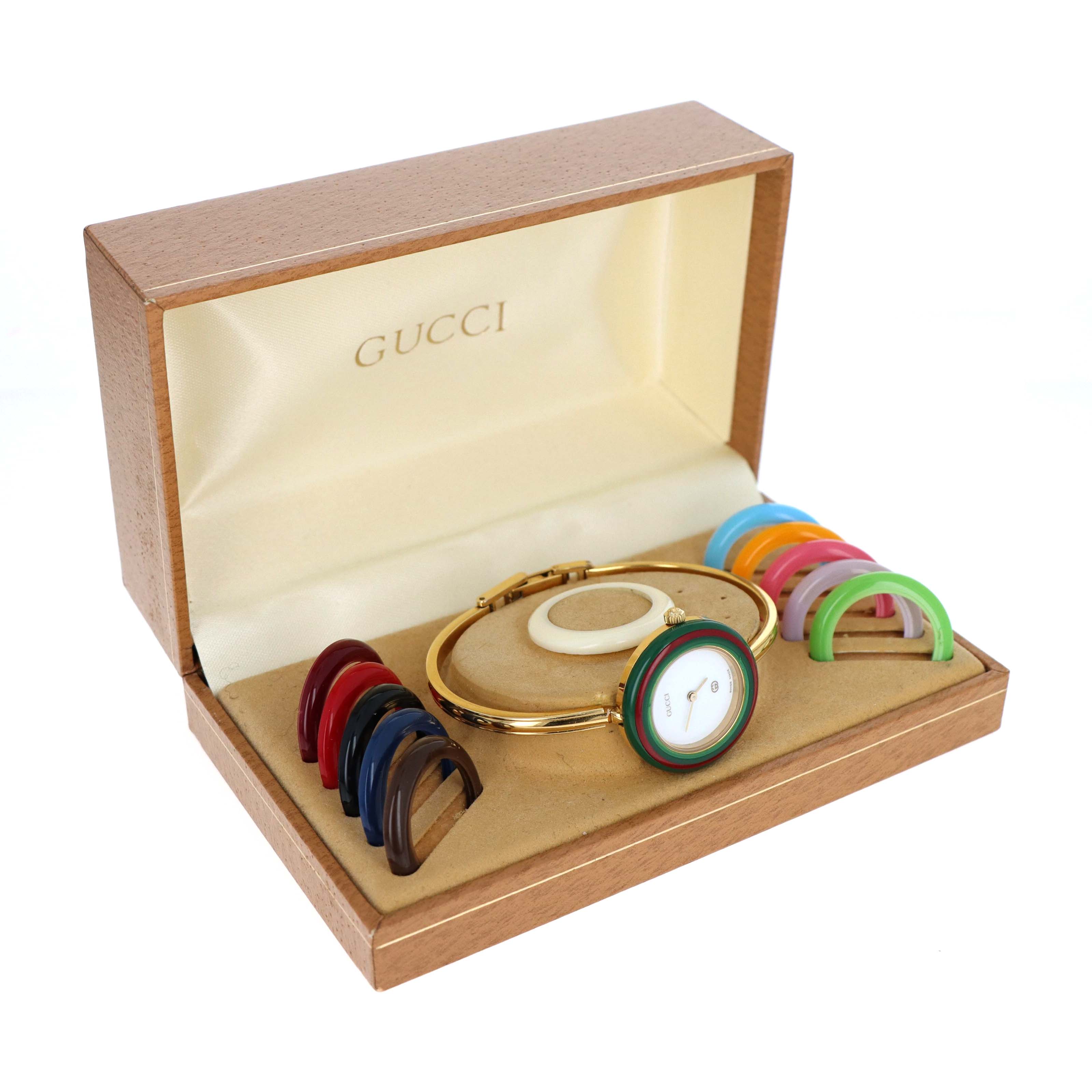 Vintage Gucci Interchangeable Bezel Bangle Watch