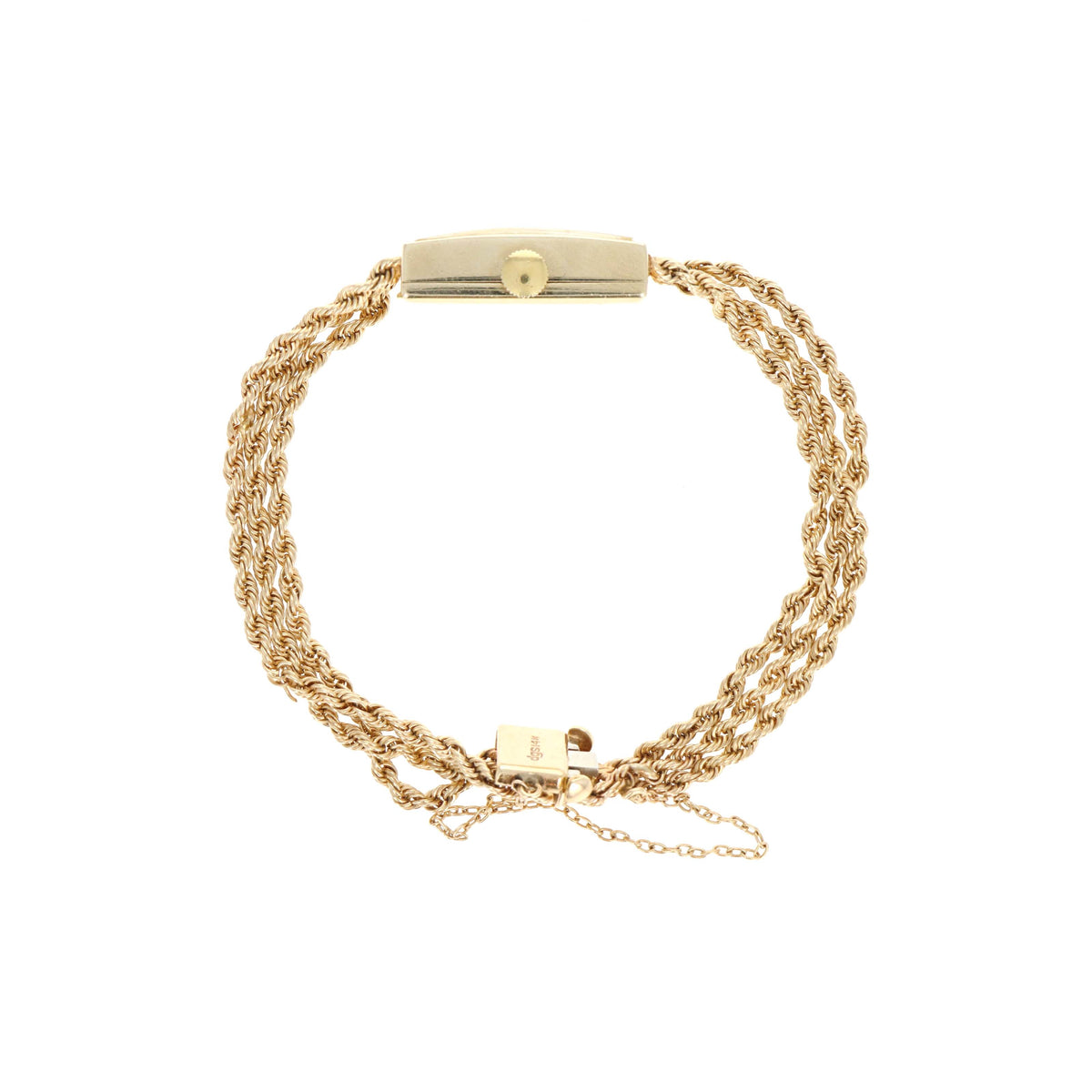 Vintage Baume & Mercier Ladies 14K Yellow Gold 3 Strand Rope Bracelet Mechanical Movement Watch