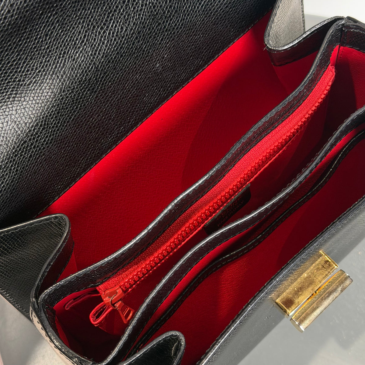 Vintage Celine Top Handle Black Leather Bag