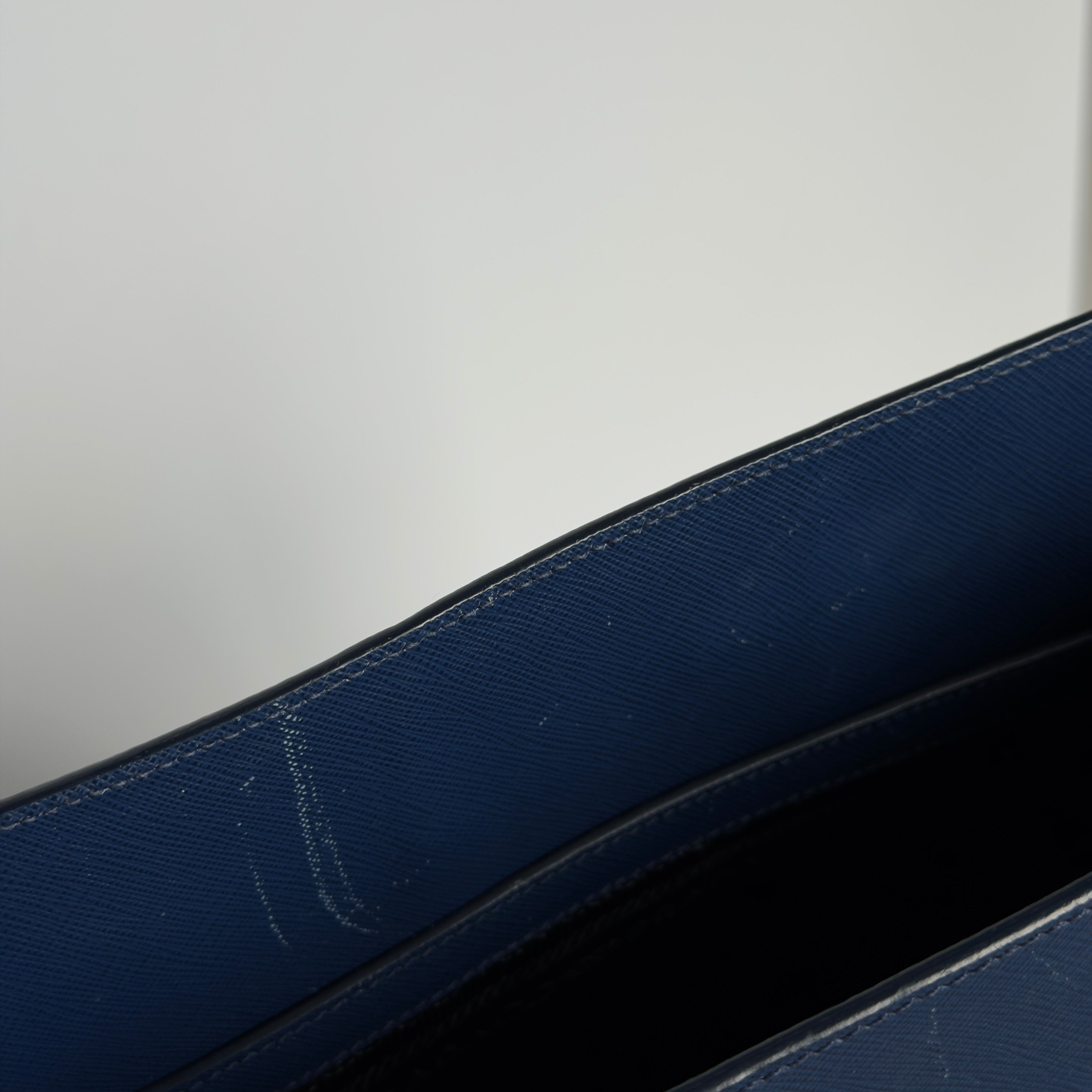 Prada Blue Saffiano Leather Tote