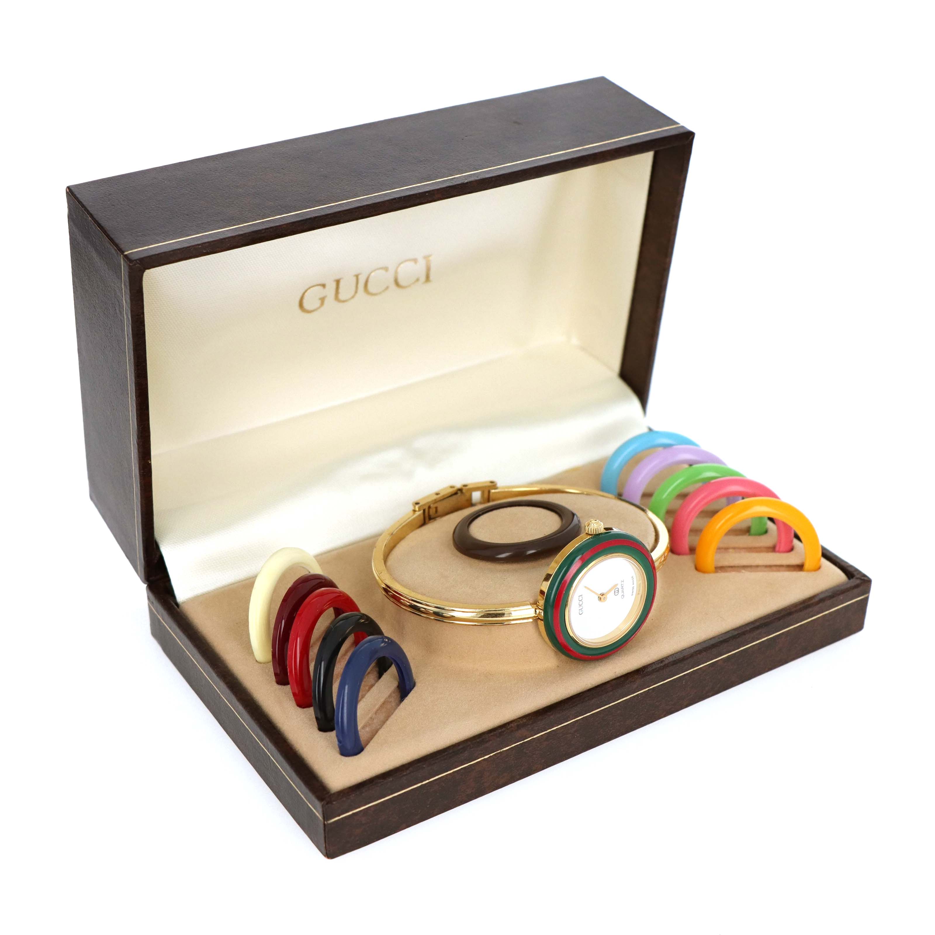 Vintage Gucci Interchangeable Bezel Bangle Watch