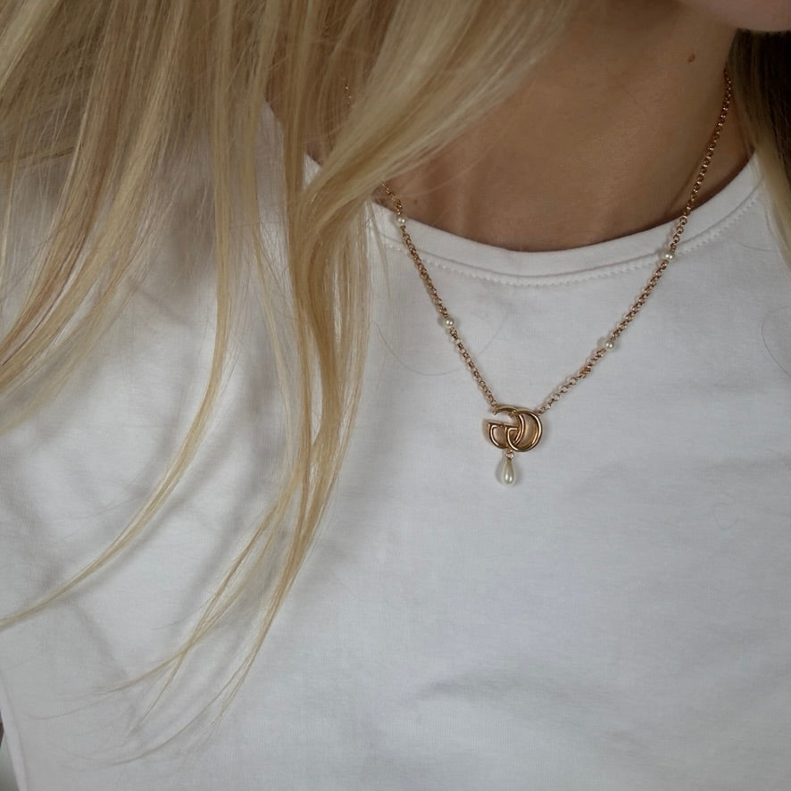 Gucci Pearl Double G Marmont Necklace - Queen May