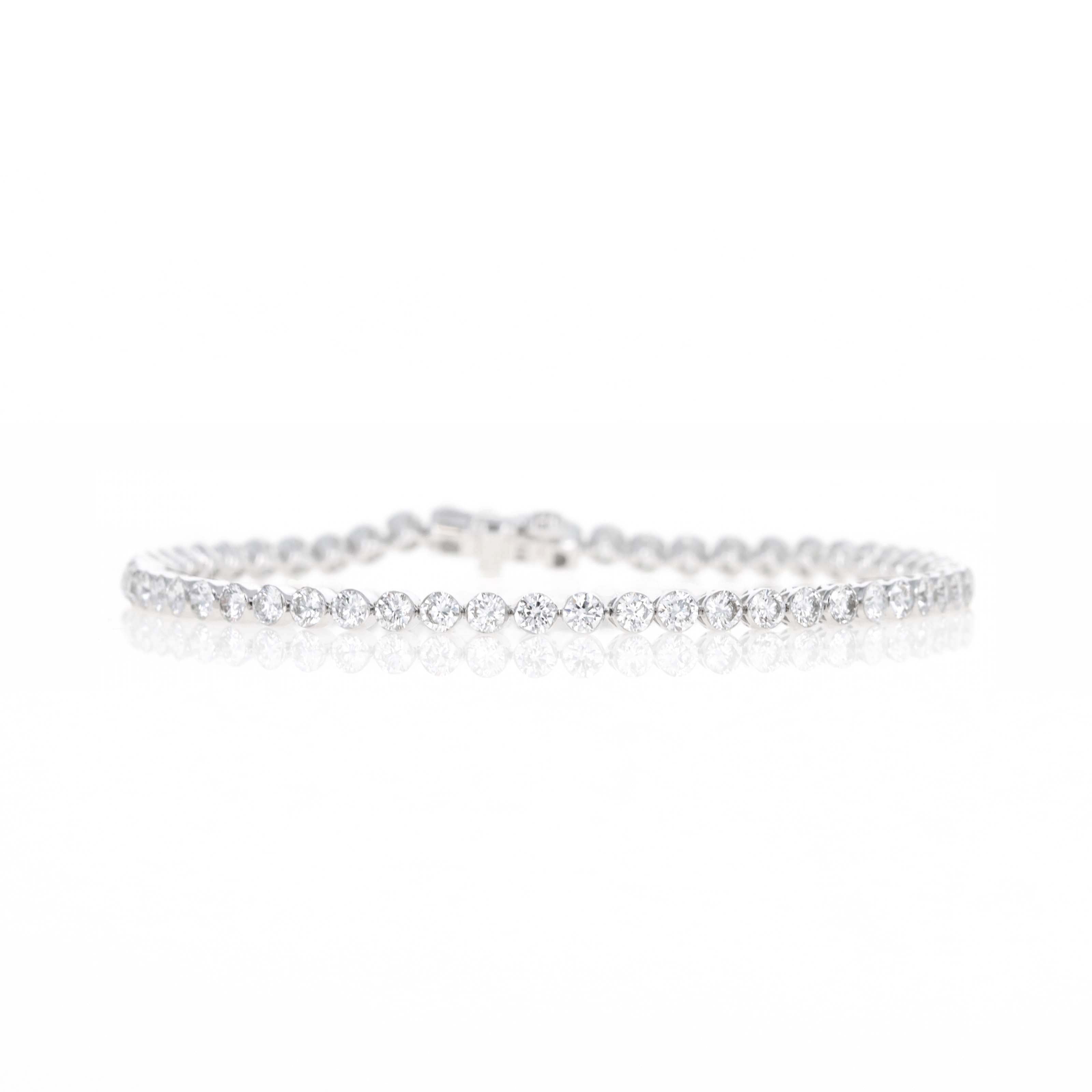 Lab Grown Round Diamond 5 Carat Floating Tennis Bracelet