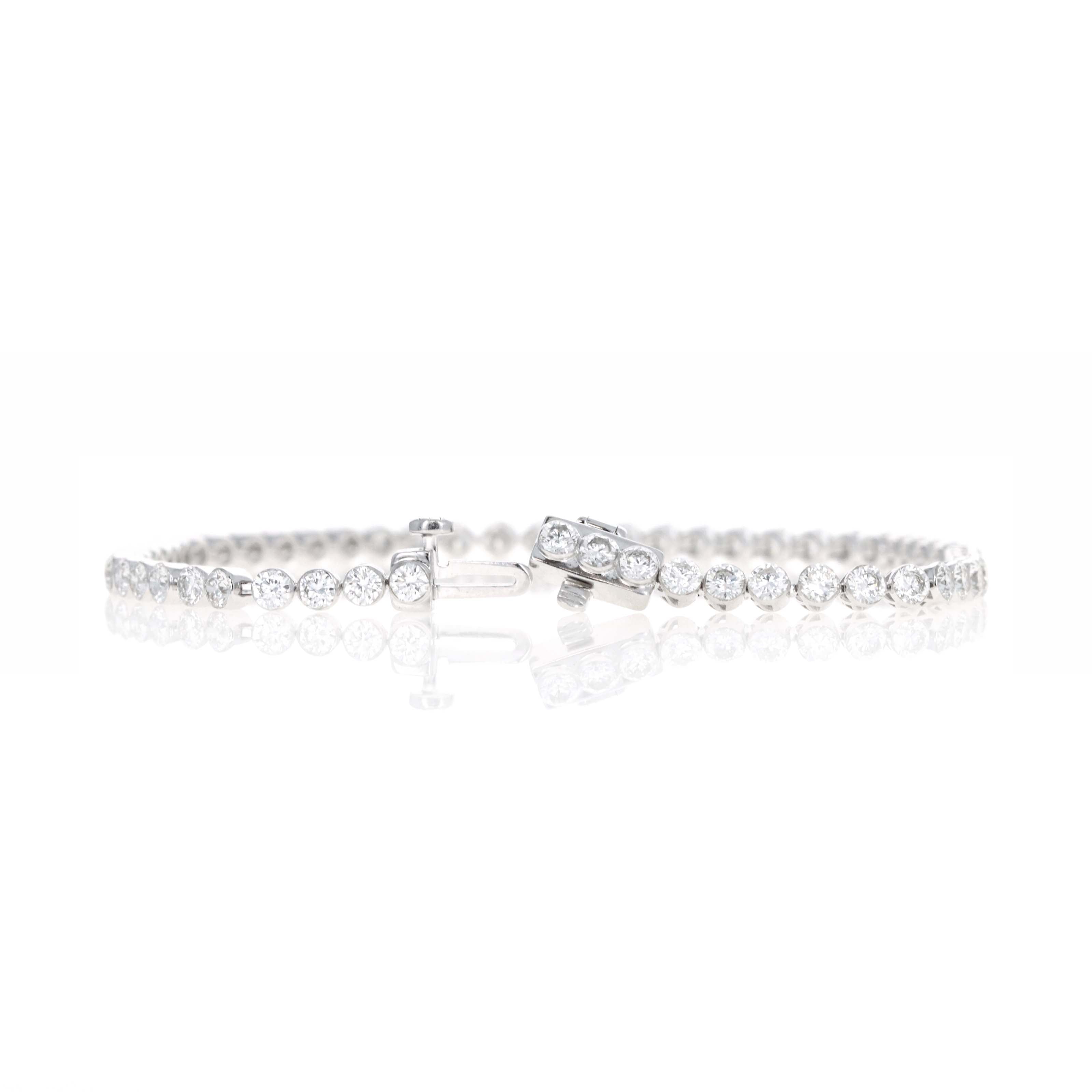 Lab Grown Round Diamond 5 Carat Floating Tennis Bracelet