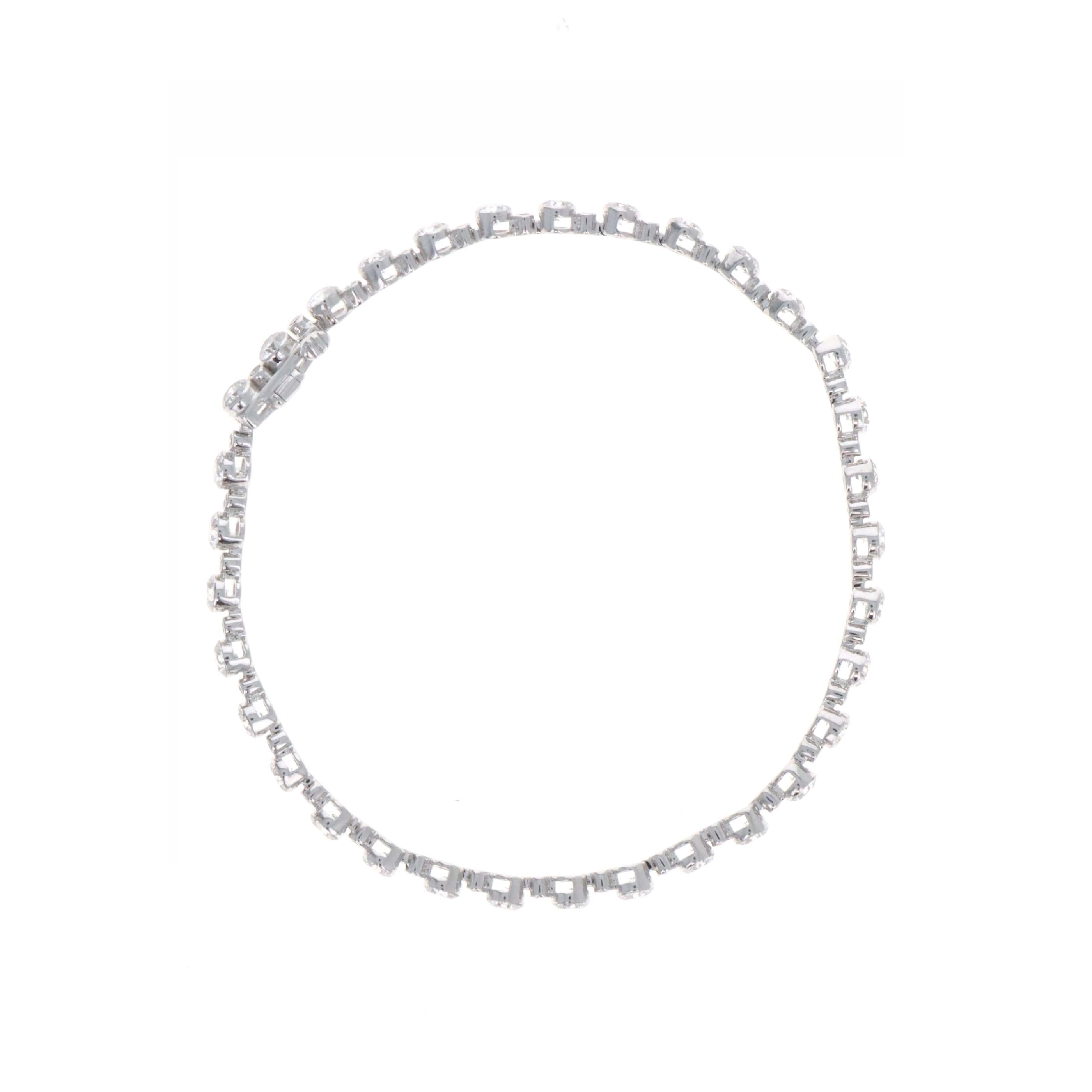 Lab Grown Round Diamond 5 Carat Floating Graduated Tennis Bracelet - Queen May