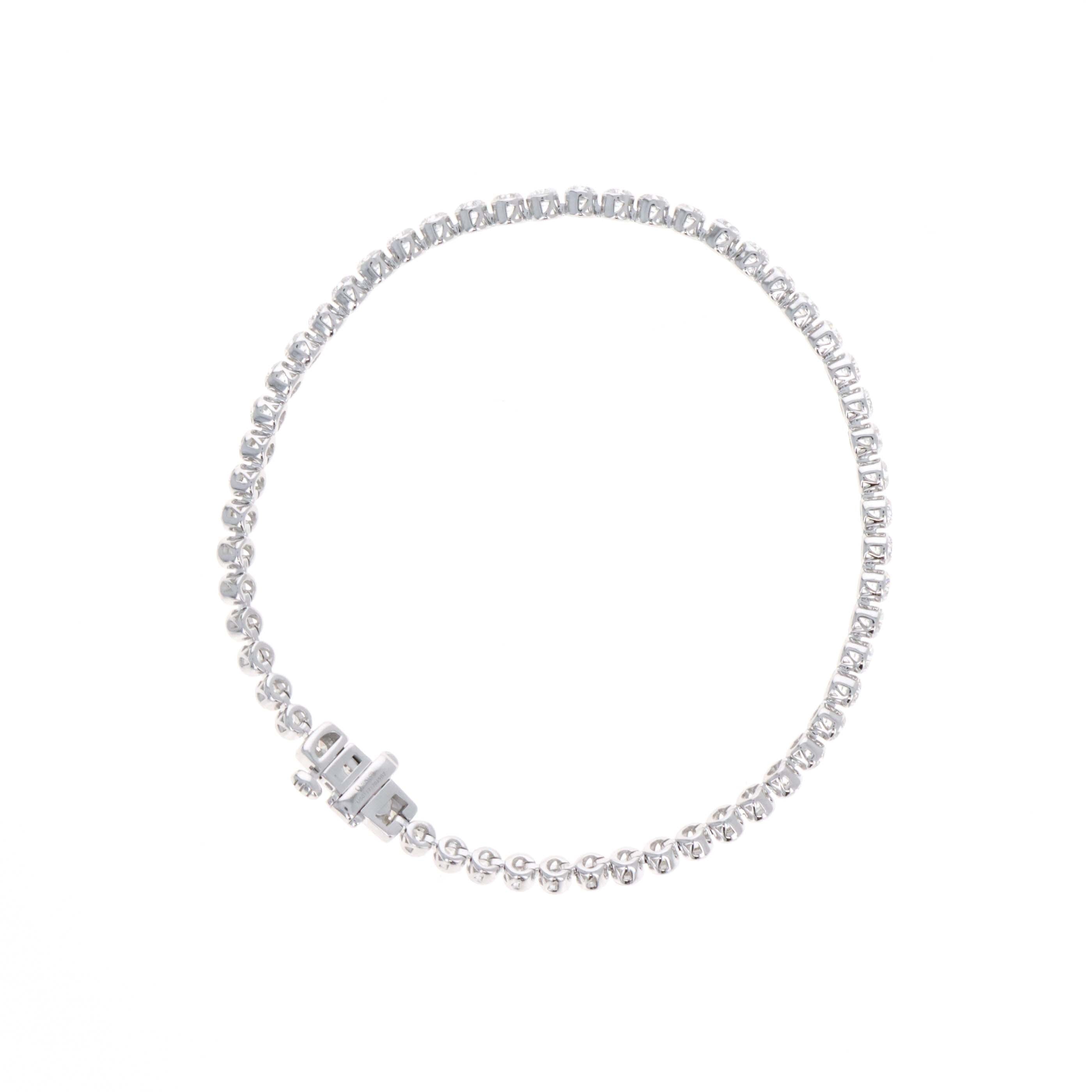 Lab Grown Round Diamond 5 Carat Floating Tennis Bracelet