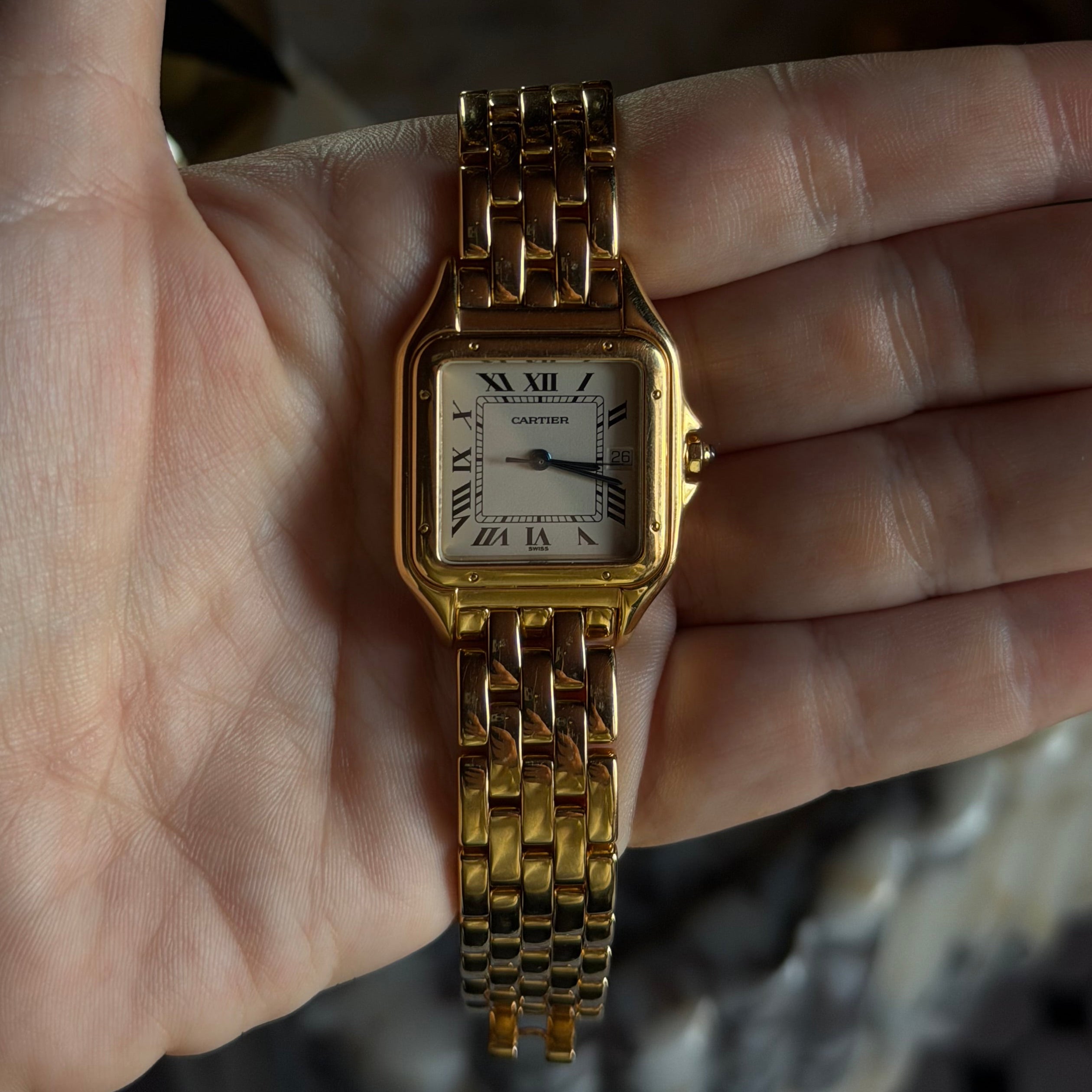 Cartier Panthere 18K Yellow Gold Midsize Ladies Watch 27MM Reference 883968