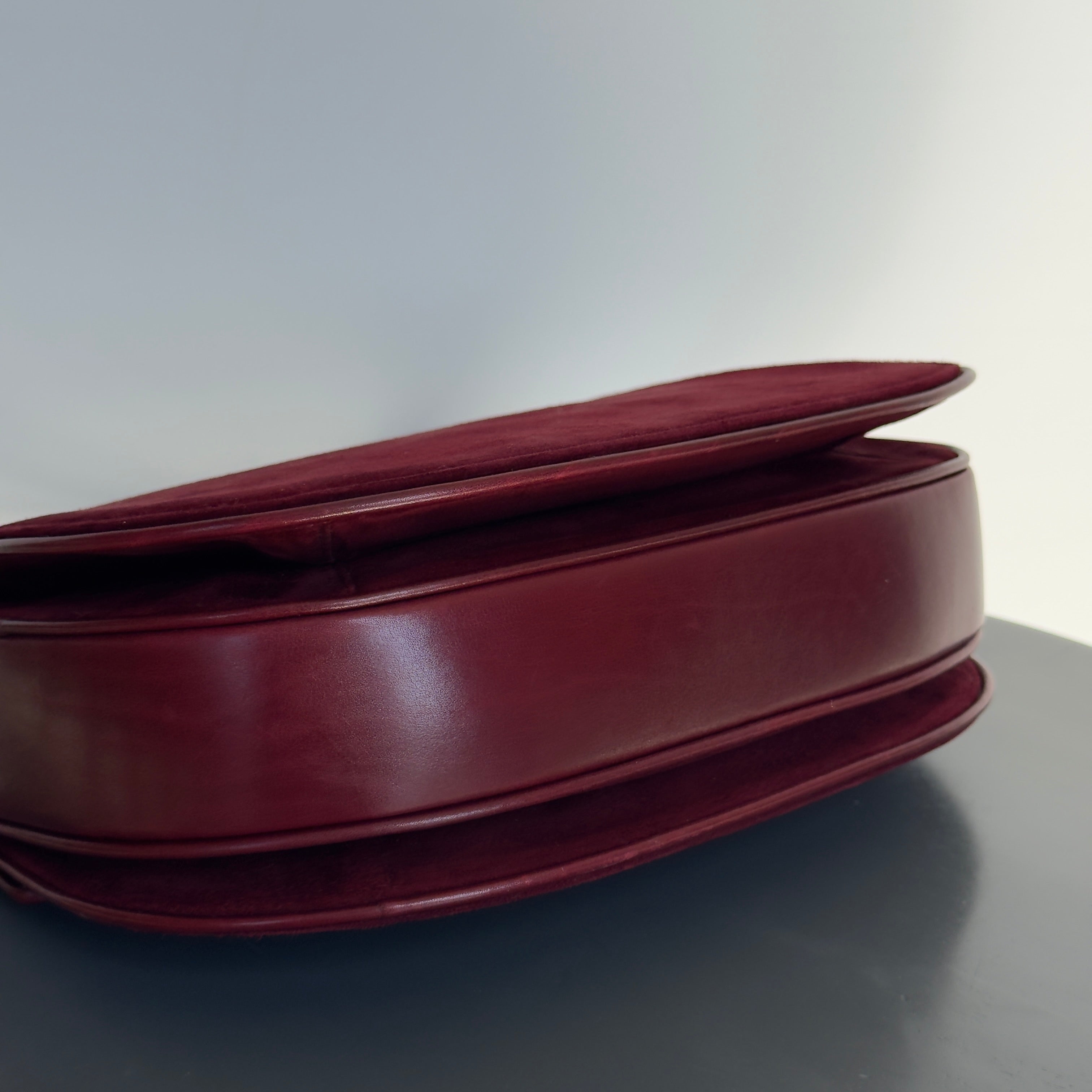 Ultra Rare Vintage Gucci Maroon Suede Bag Circa 1970s - Queen May