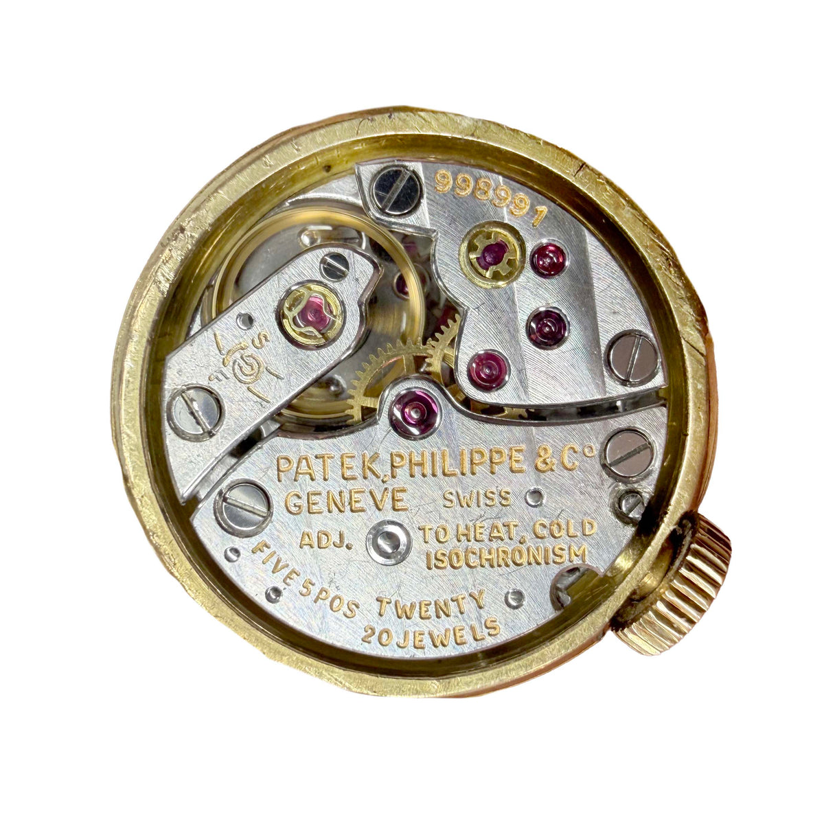 Patek Philippe Reference 3306/23 18K Yellow Gold Hobnail Bezel Ladies Vintage Watch